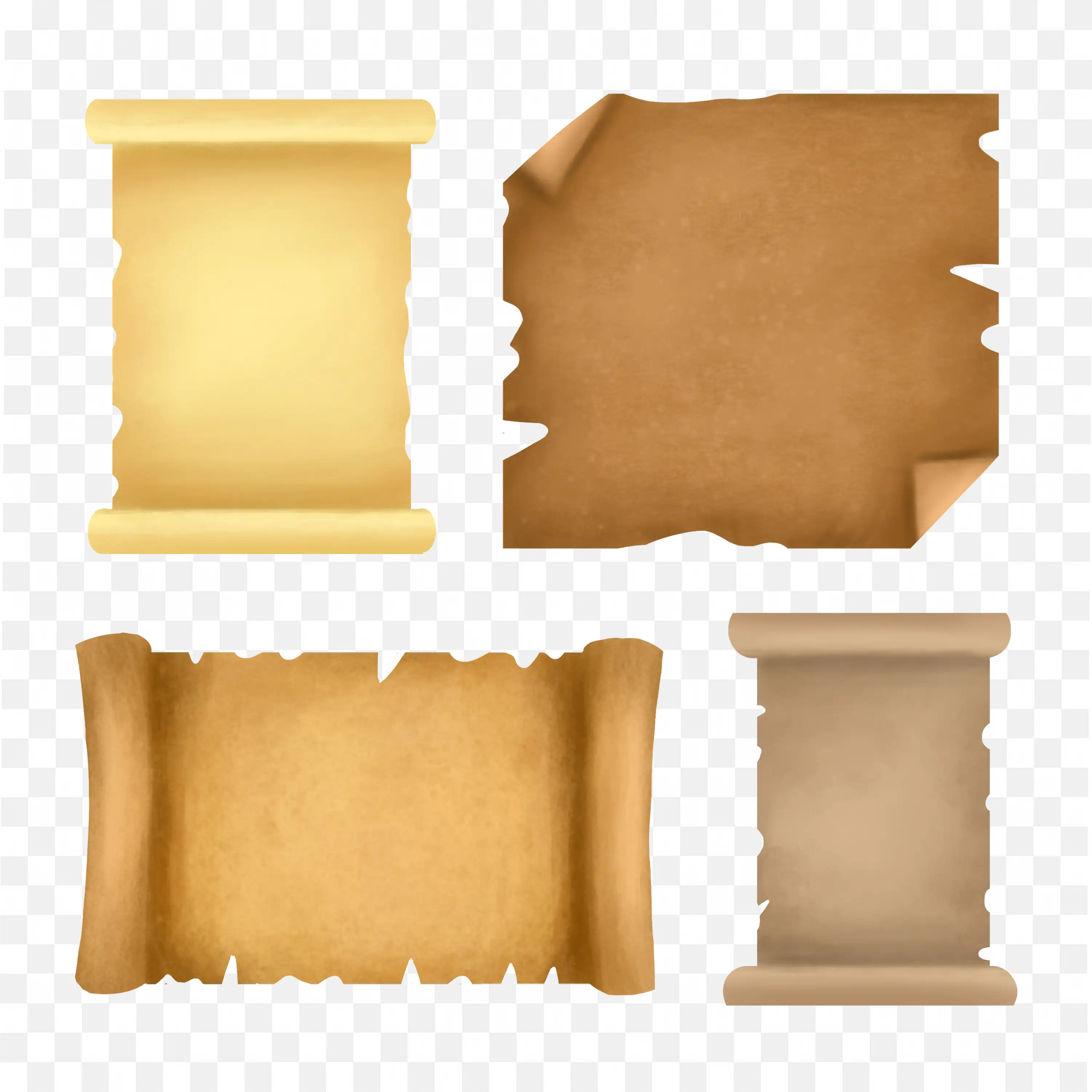 Antique Scroll Paper Banner Set for Retro and Vintage Designs