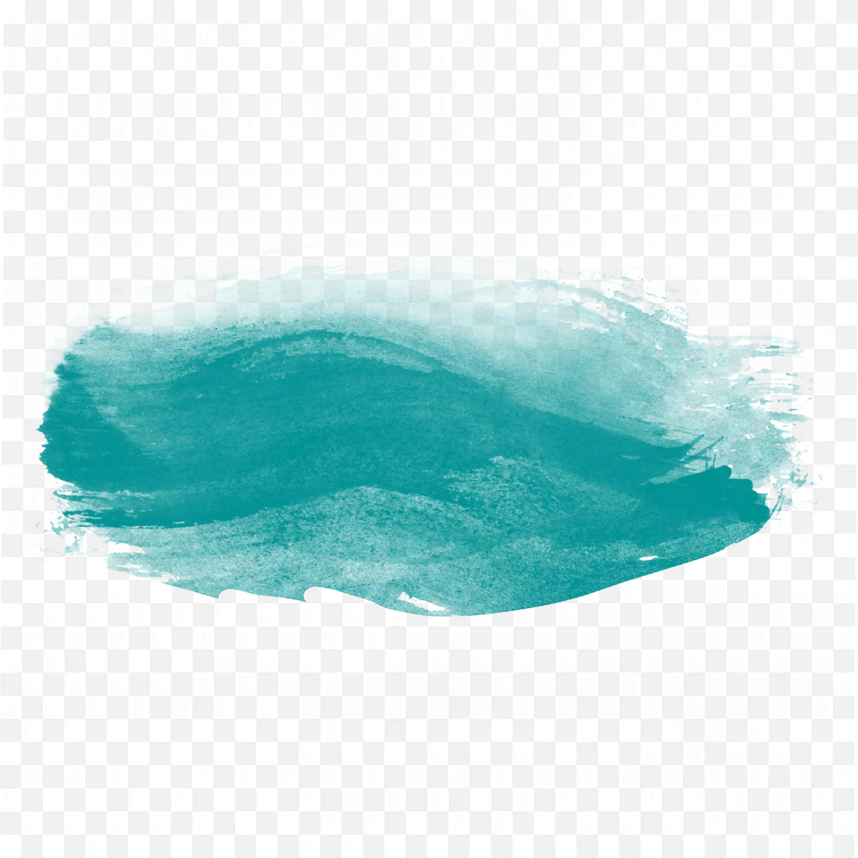 Aqua Blue Watercolor Brush Stroke Banner with Textured Edge