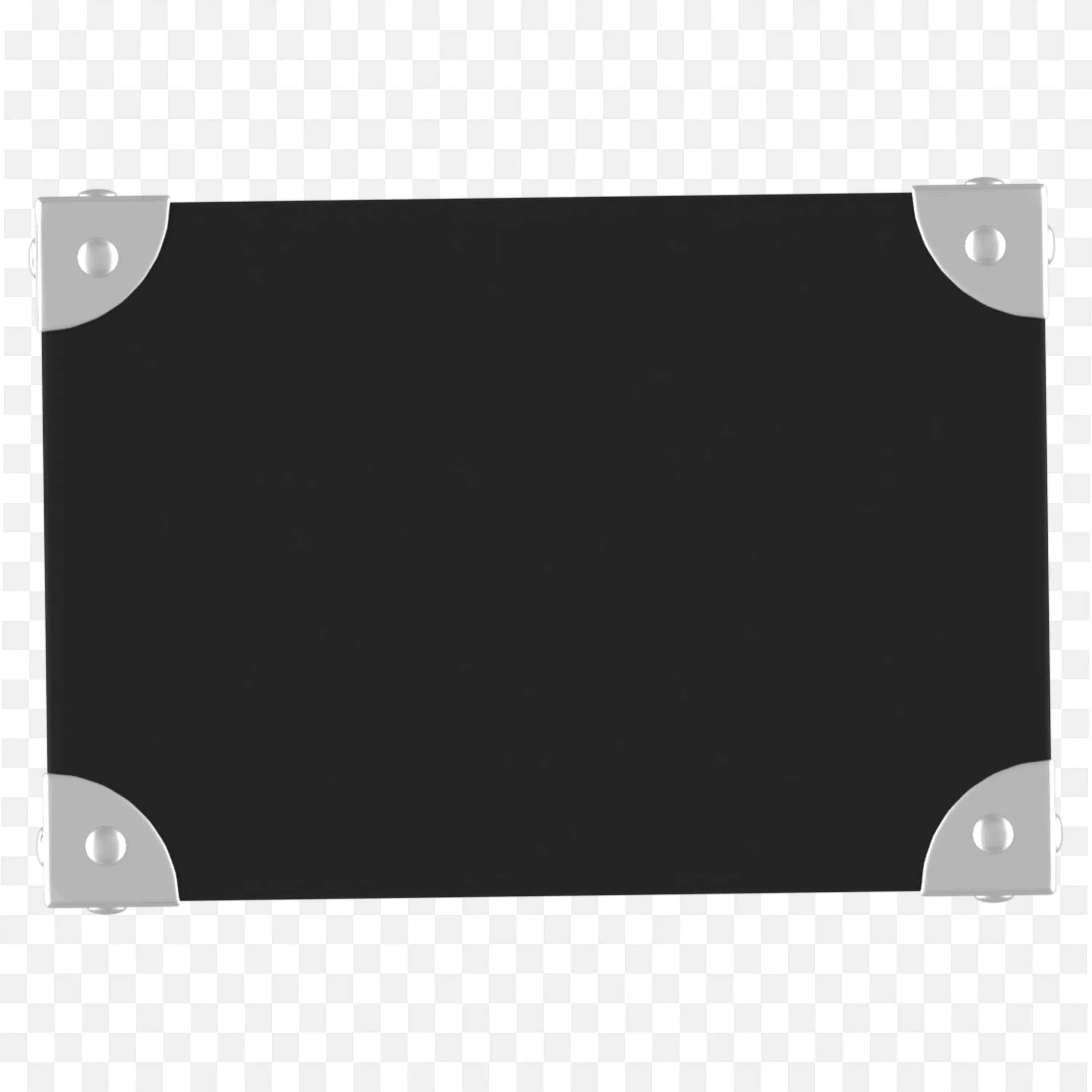 Black Banner with Grey Corner Bracket Frame Design PNG
