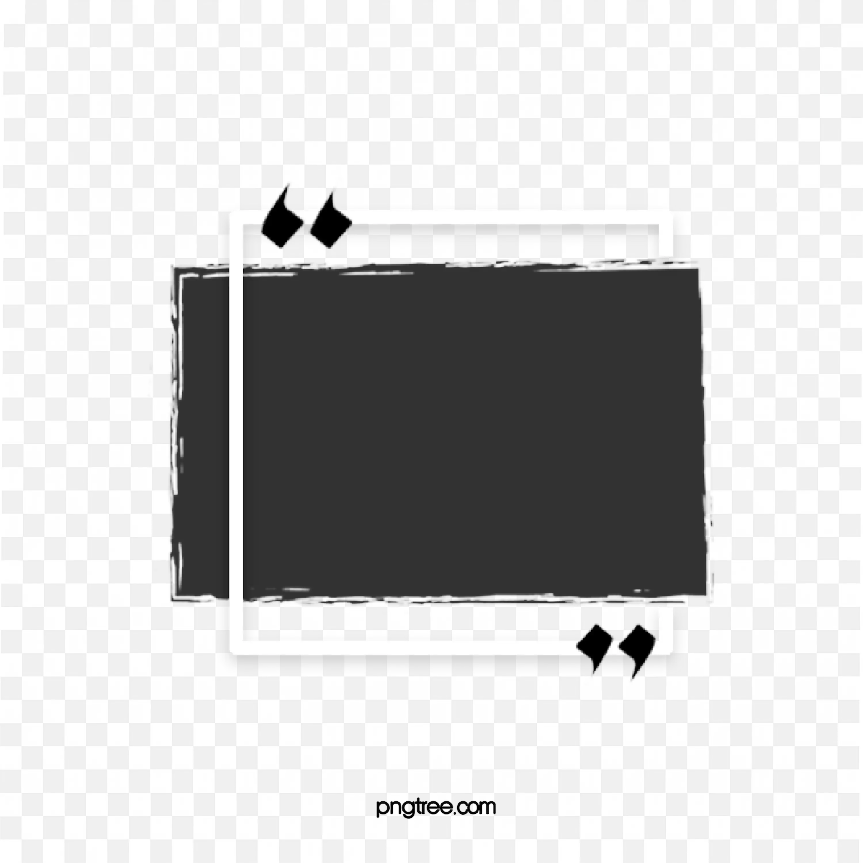 Black Quote Box with Grunge Texture PNG Banner Design File