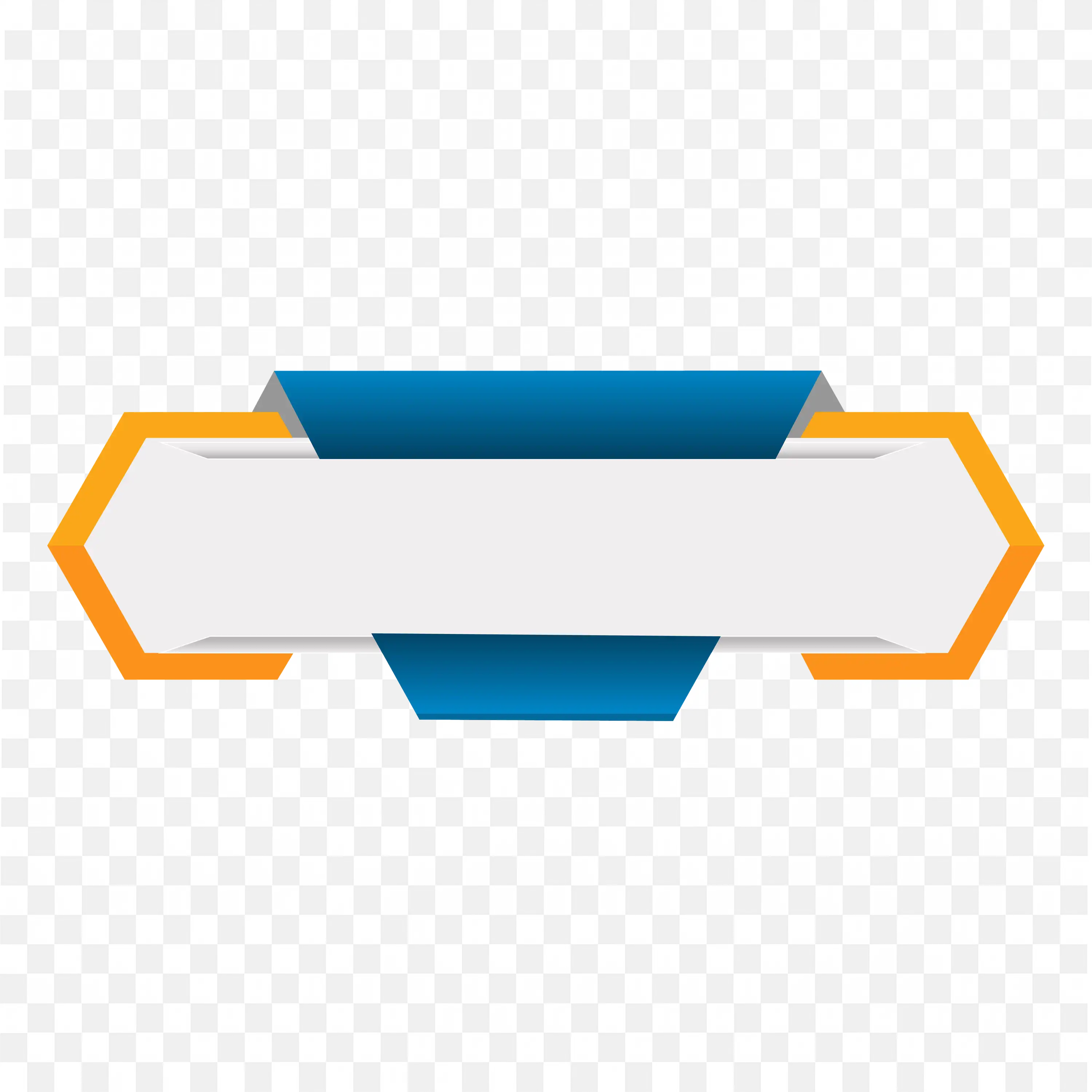 Blue and Orange Modern Ribbon Frame Banner PNG Clipart File