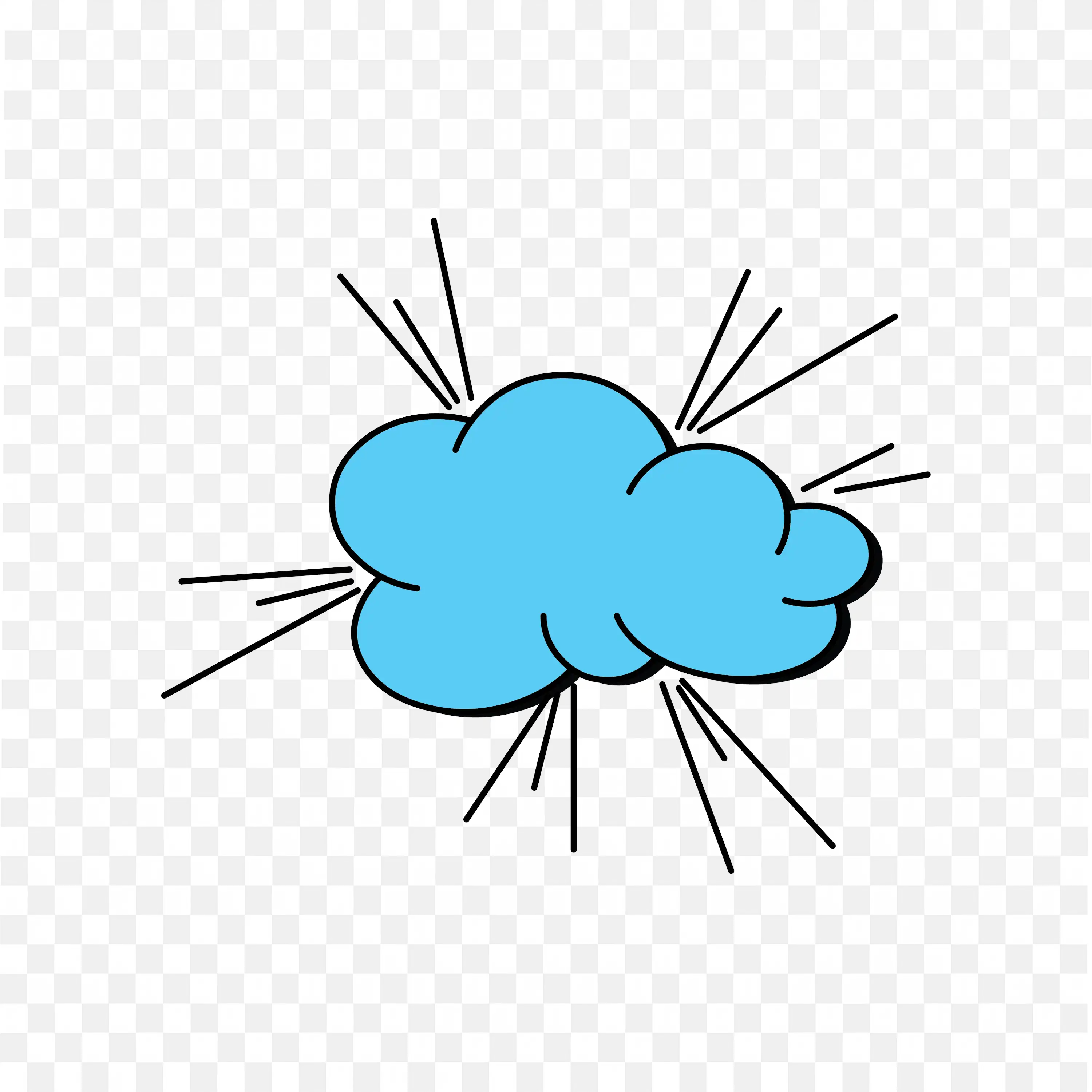 Blue Comic Explosion Bubble Starburst Style PNG Download