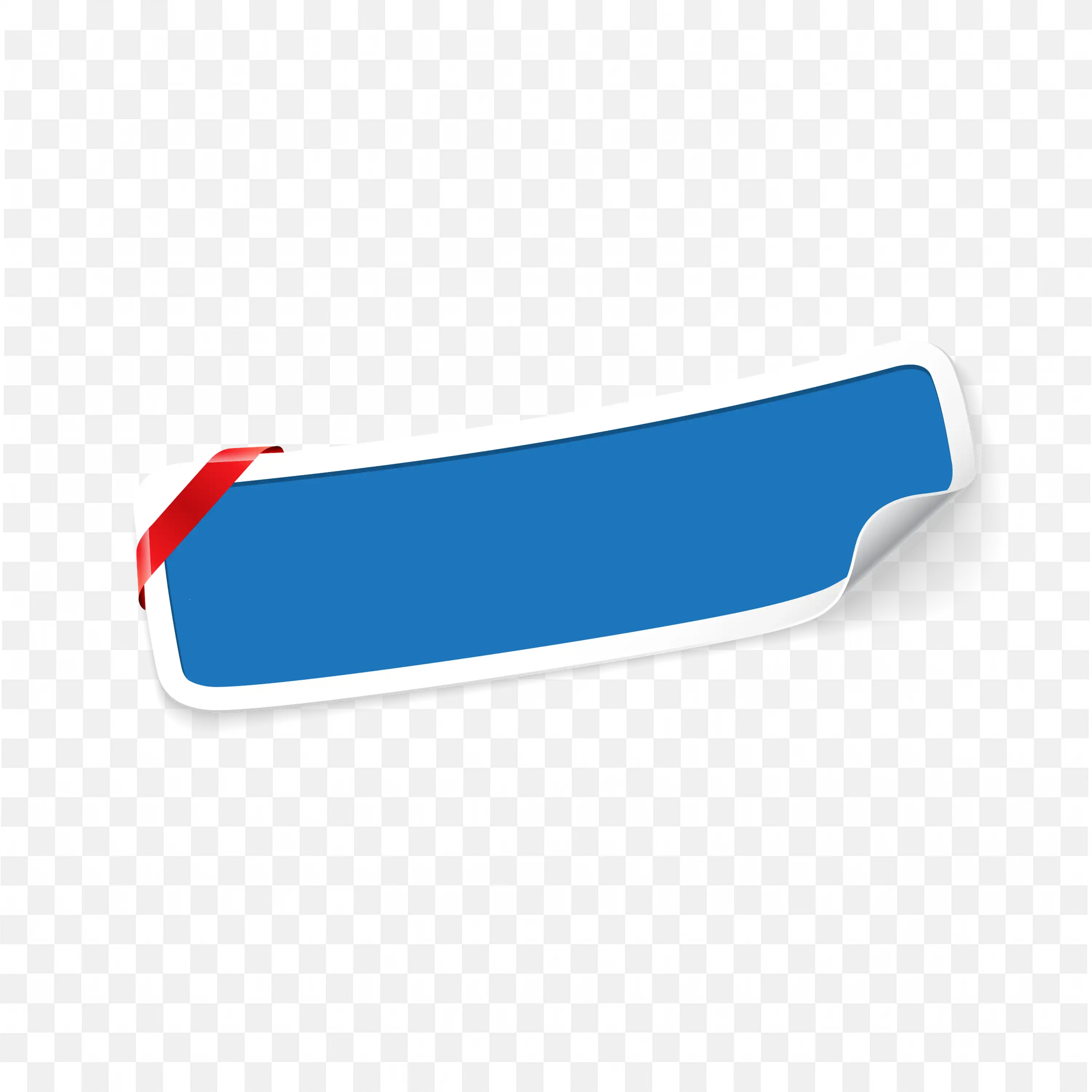 Blue Curved Ribbon with in Sticker Banner Free PNG Download