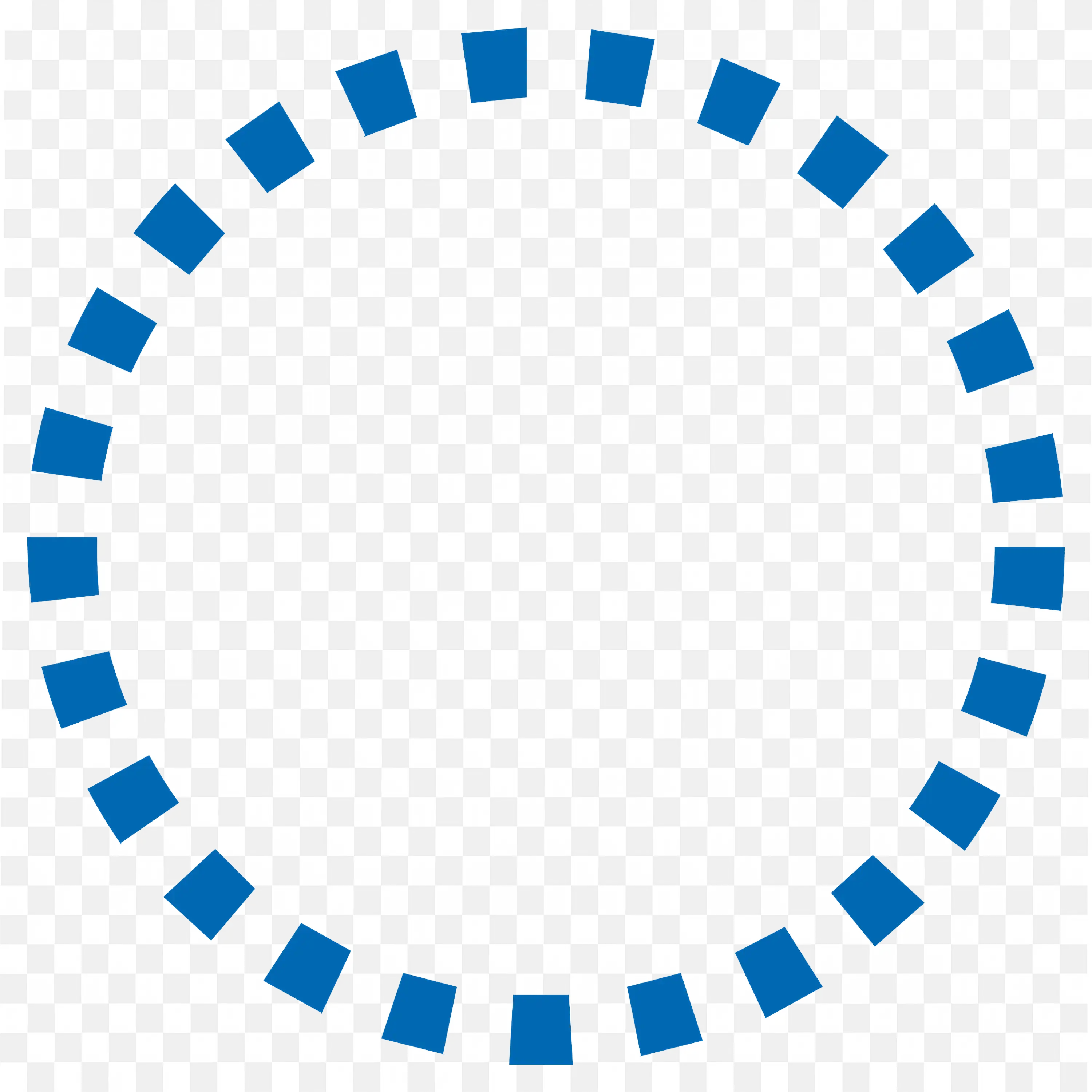 Blue Dashed Circle with Outline Resembling Comic Bubble PNG