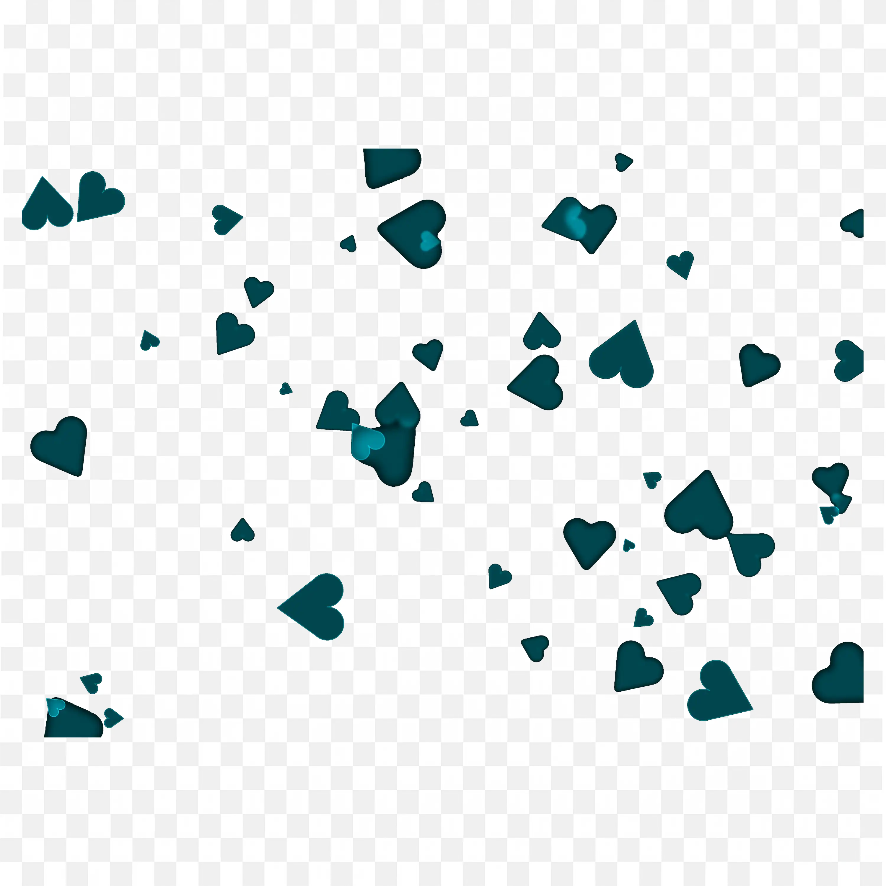 Blue Heart Confetti Layer on Black Background Download