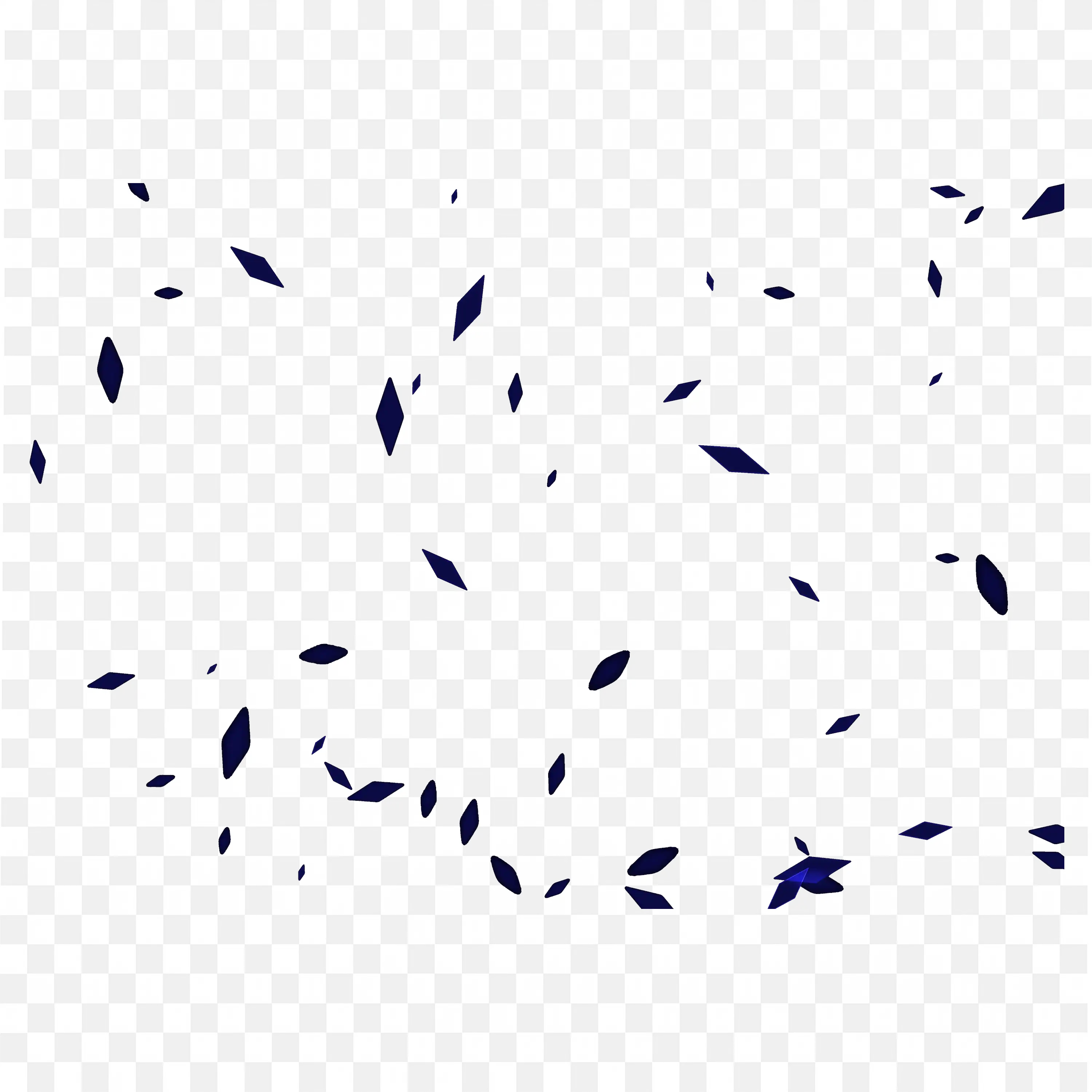 Blue Heart Confetti Overlay on Black Background PNG