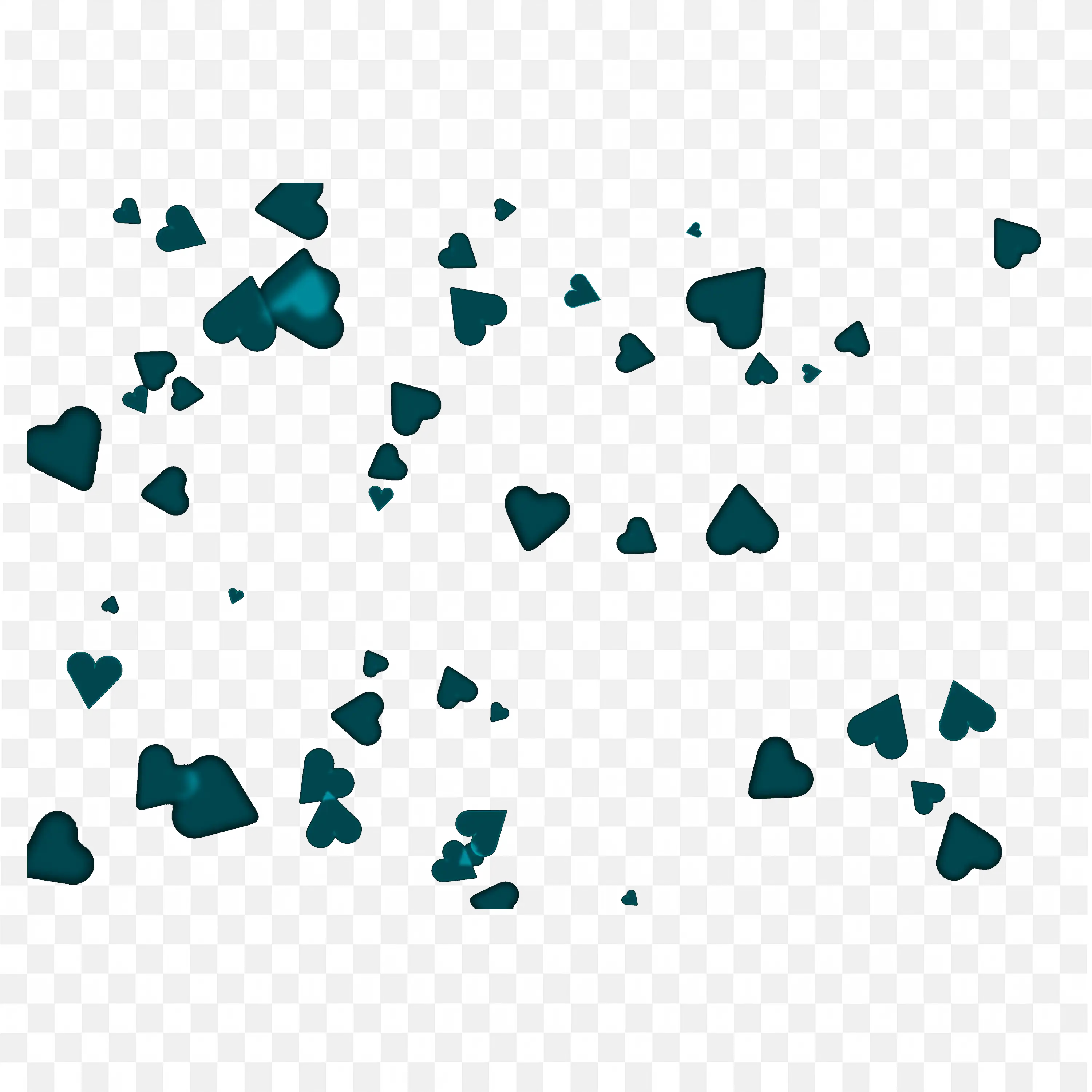 Blue Heart Particle Overlay on Black Background PNG
