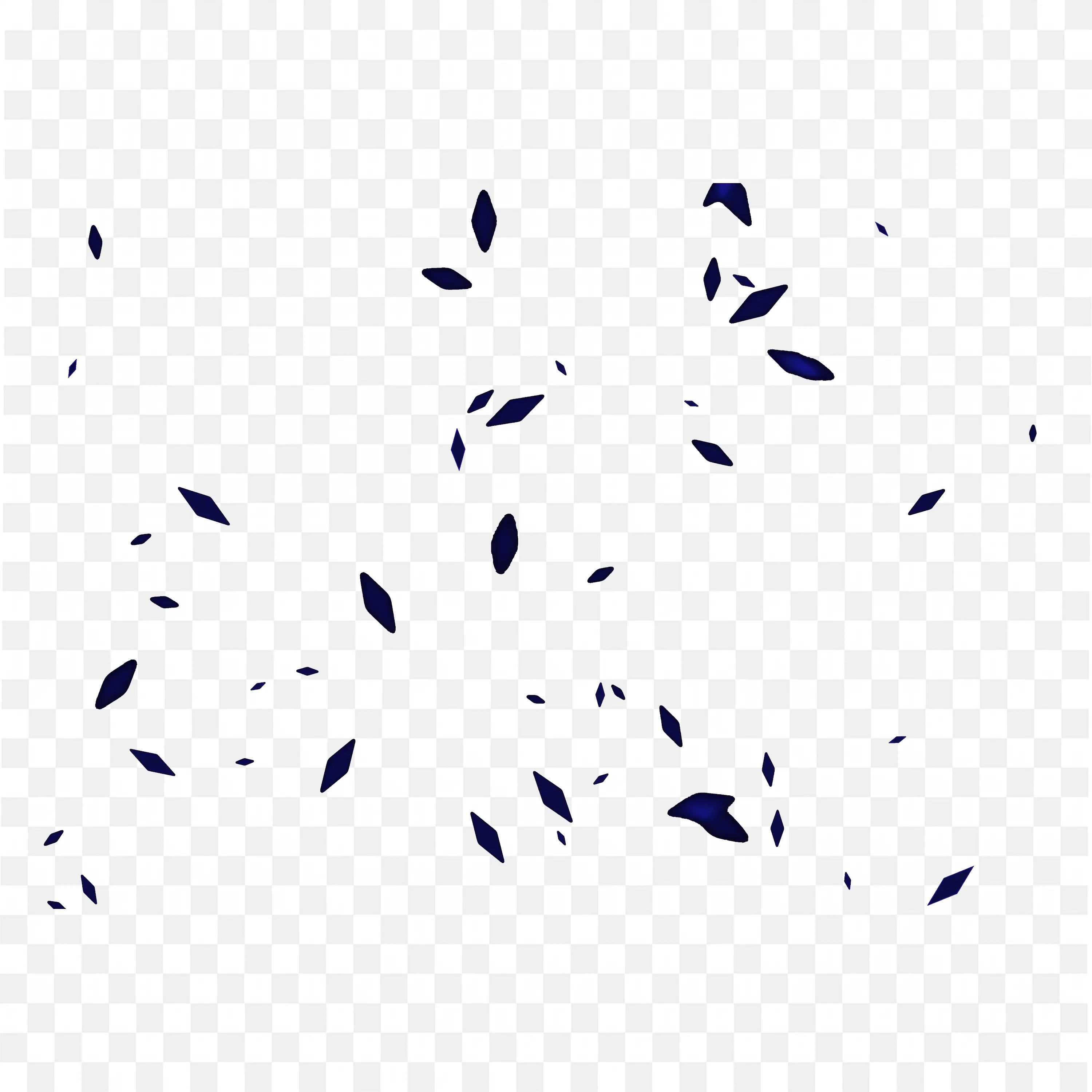 Blue Leaf with Particle Overlay on Black Background PNG