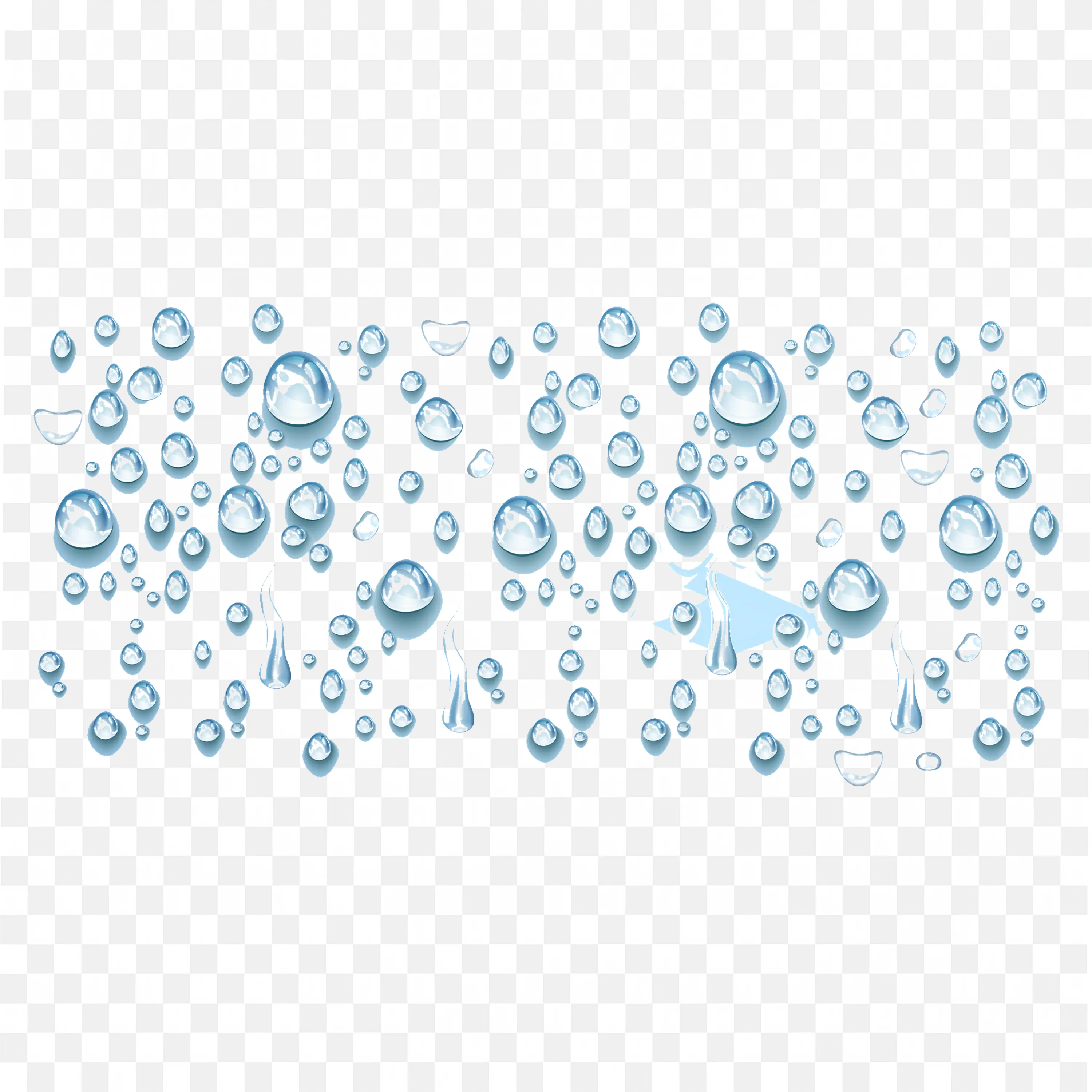 Blue Water Bubbles in Light Banner Background Design PNG