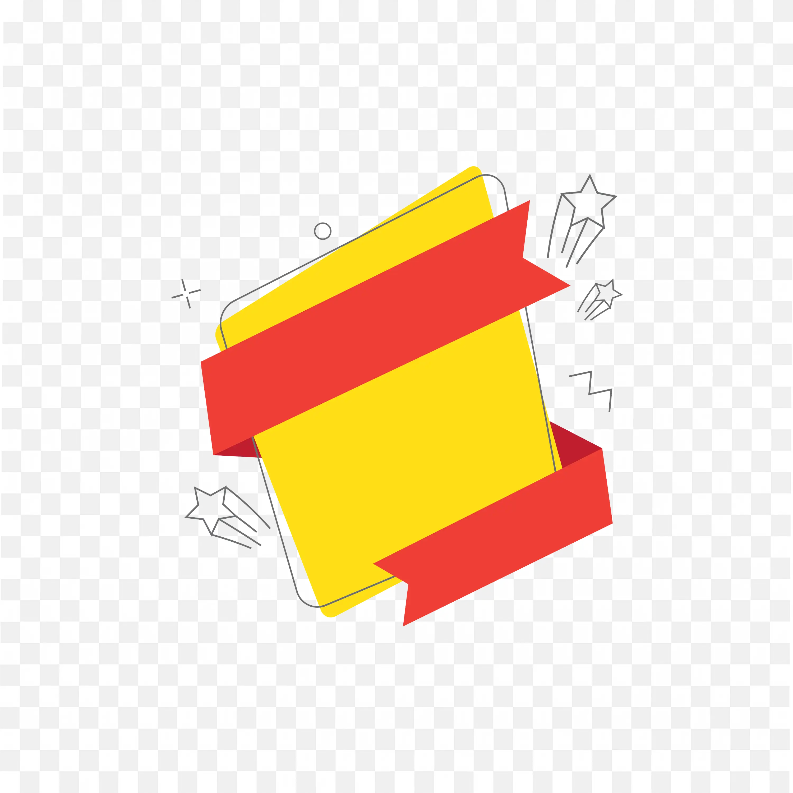 Bold Yellow and Red Paint Banner in Brush Style PNG Download