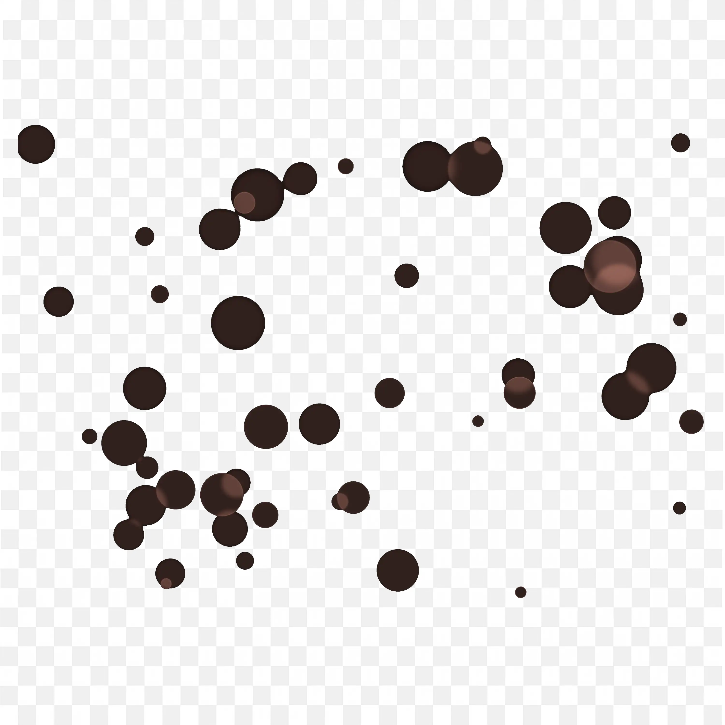 Brown Bokeh Circle Effect Overlay on Black Background PNG