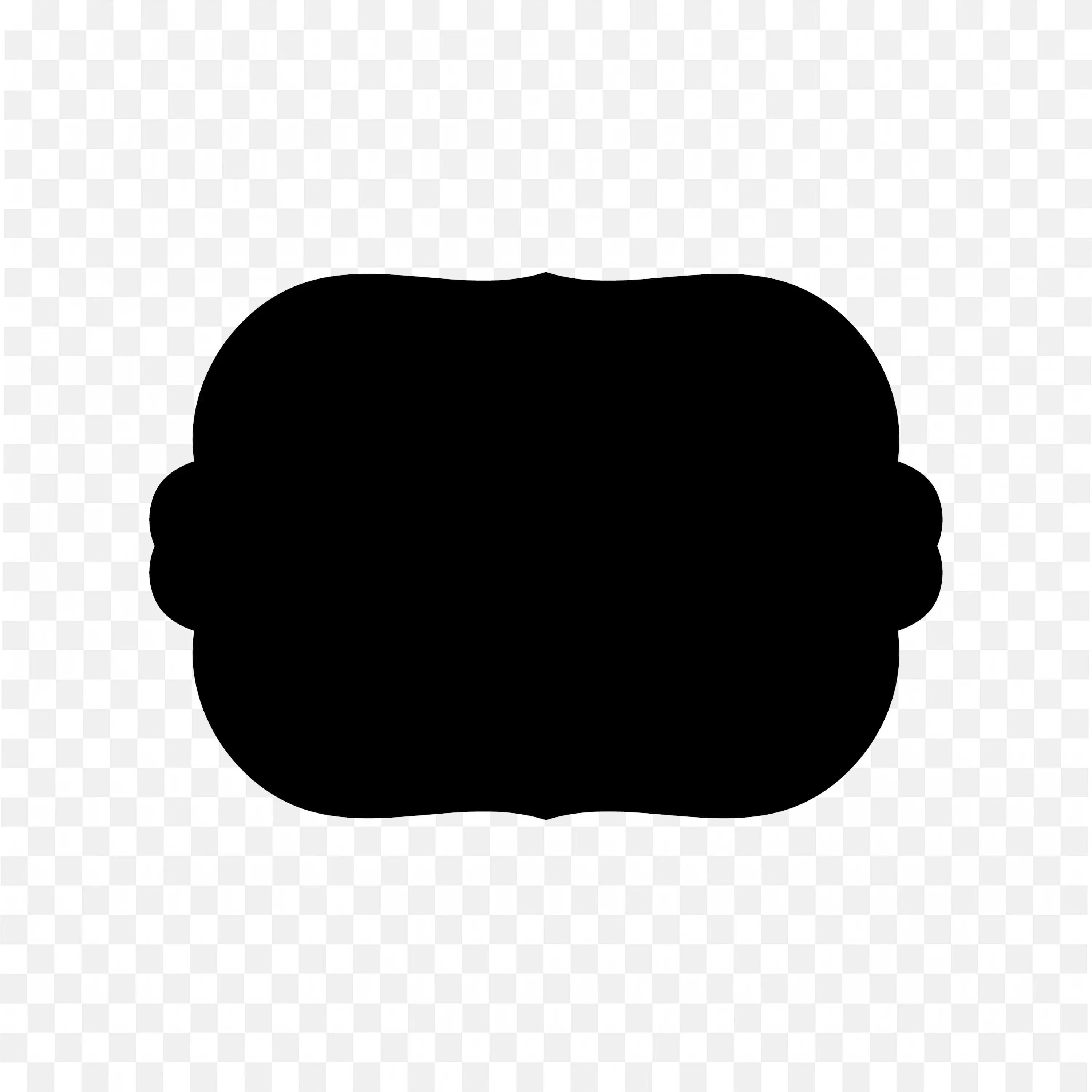 Classic Black Rounded Label Frame with Smooth Edges PNG