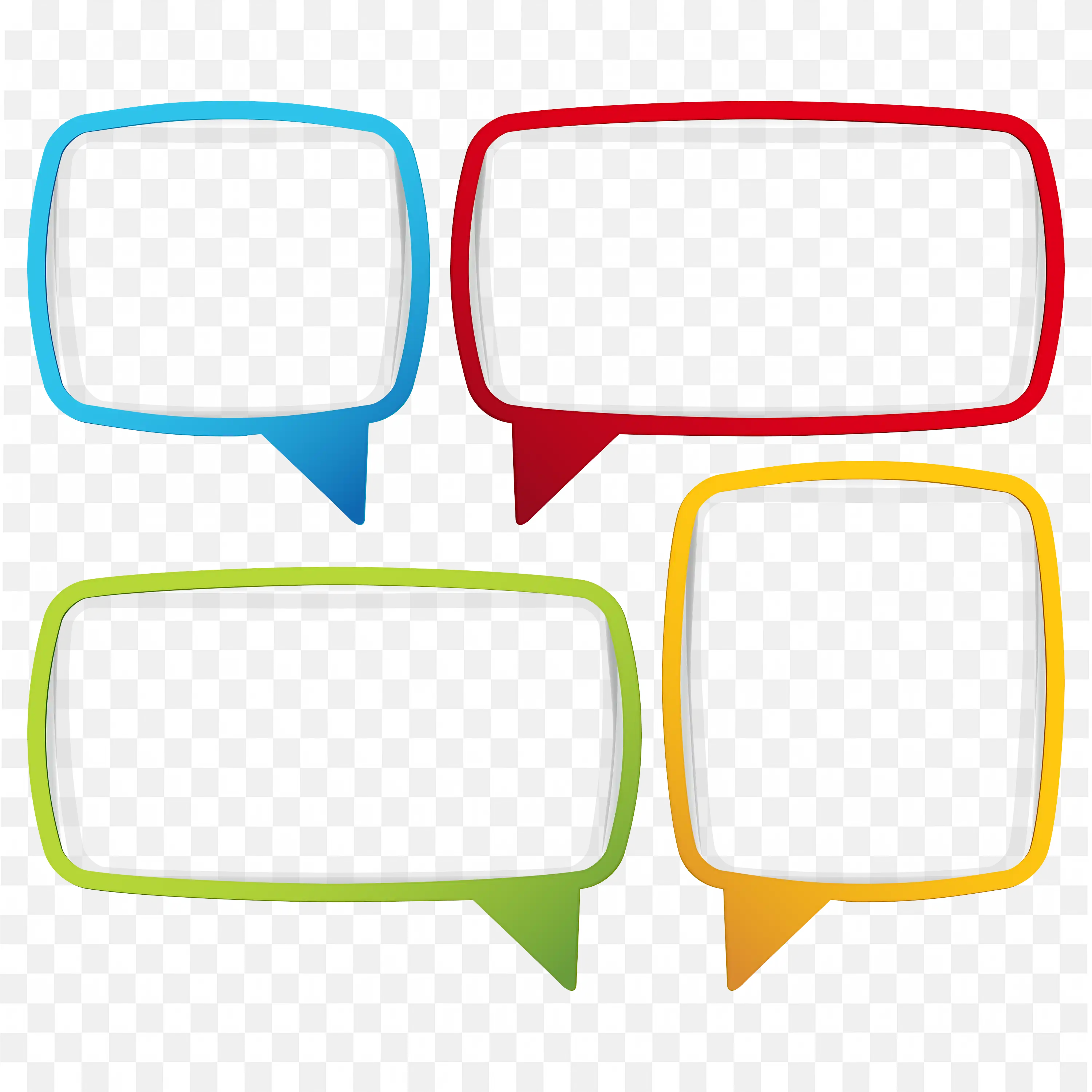 Colorful Speech Bubble with in Frames Set PNG Design Download