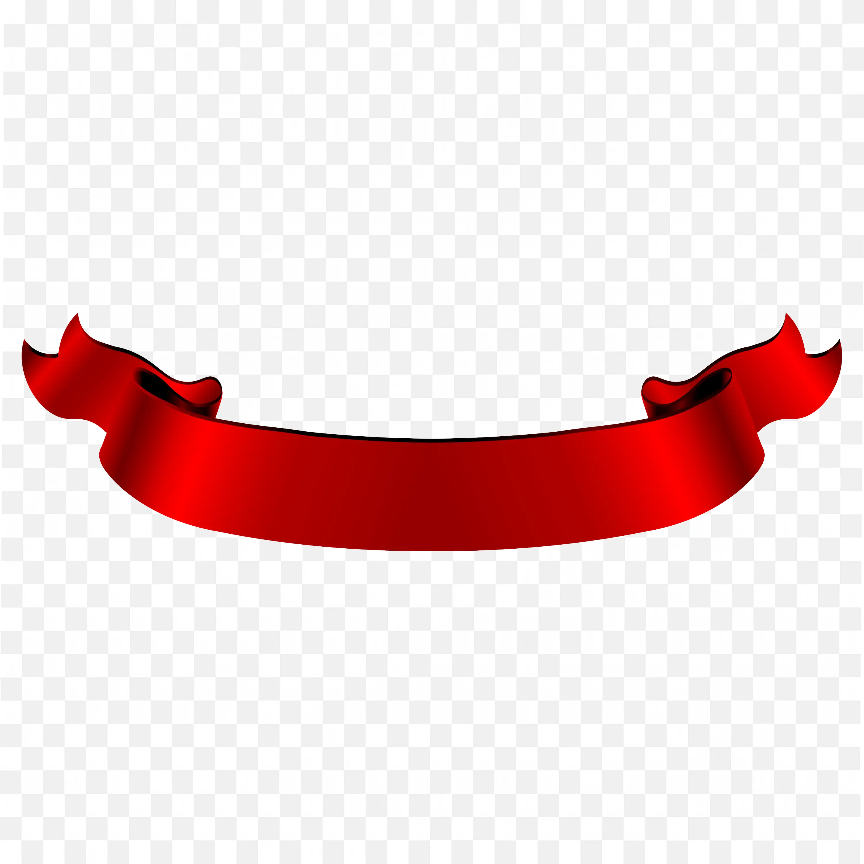 Curved Glossy Red Ribbon Banner PNG Graphic Clipart Design