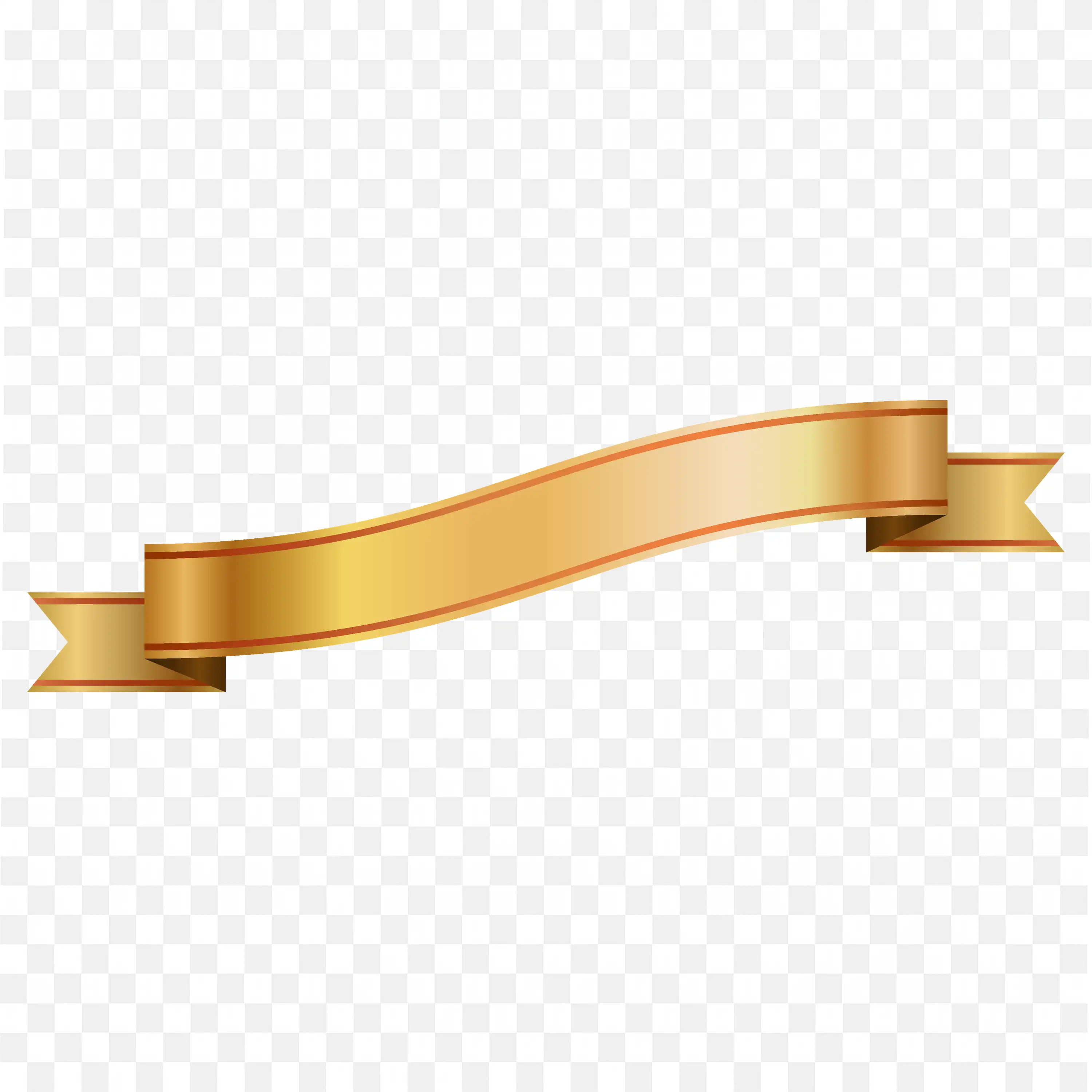Curvy Flowing Gold Ribbon with Soft Edges PNG Download