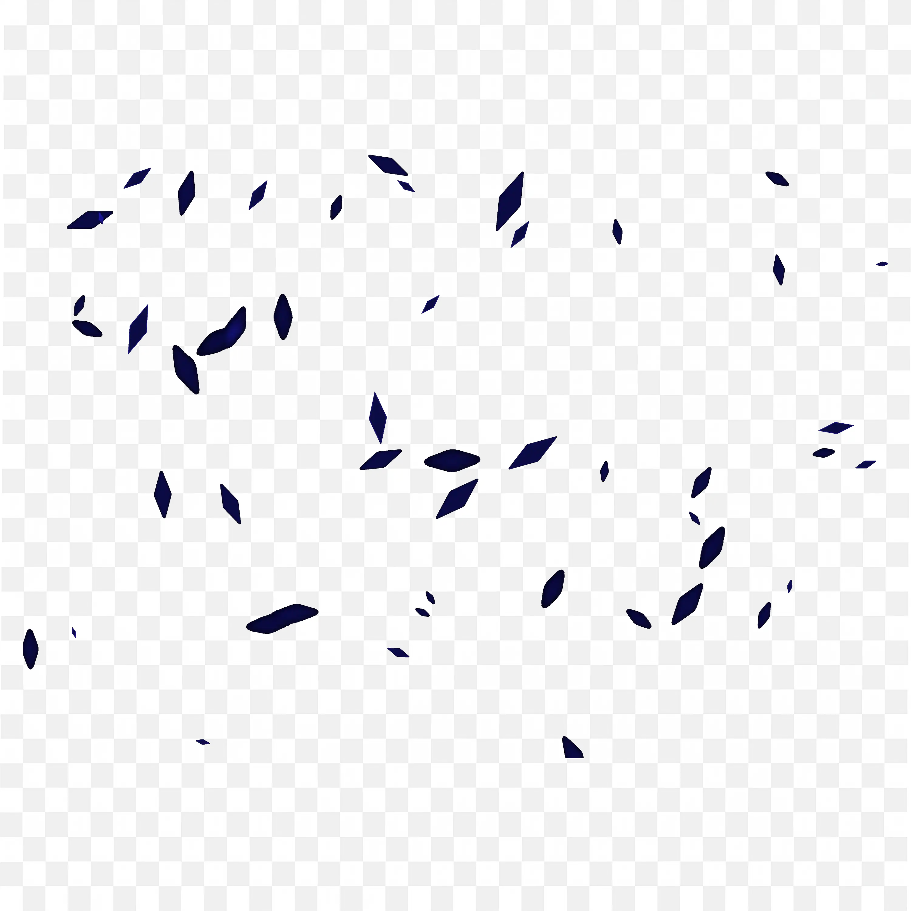 Dark Blue Leaf Confetti Overlay on Black Background PNG