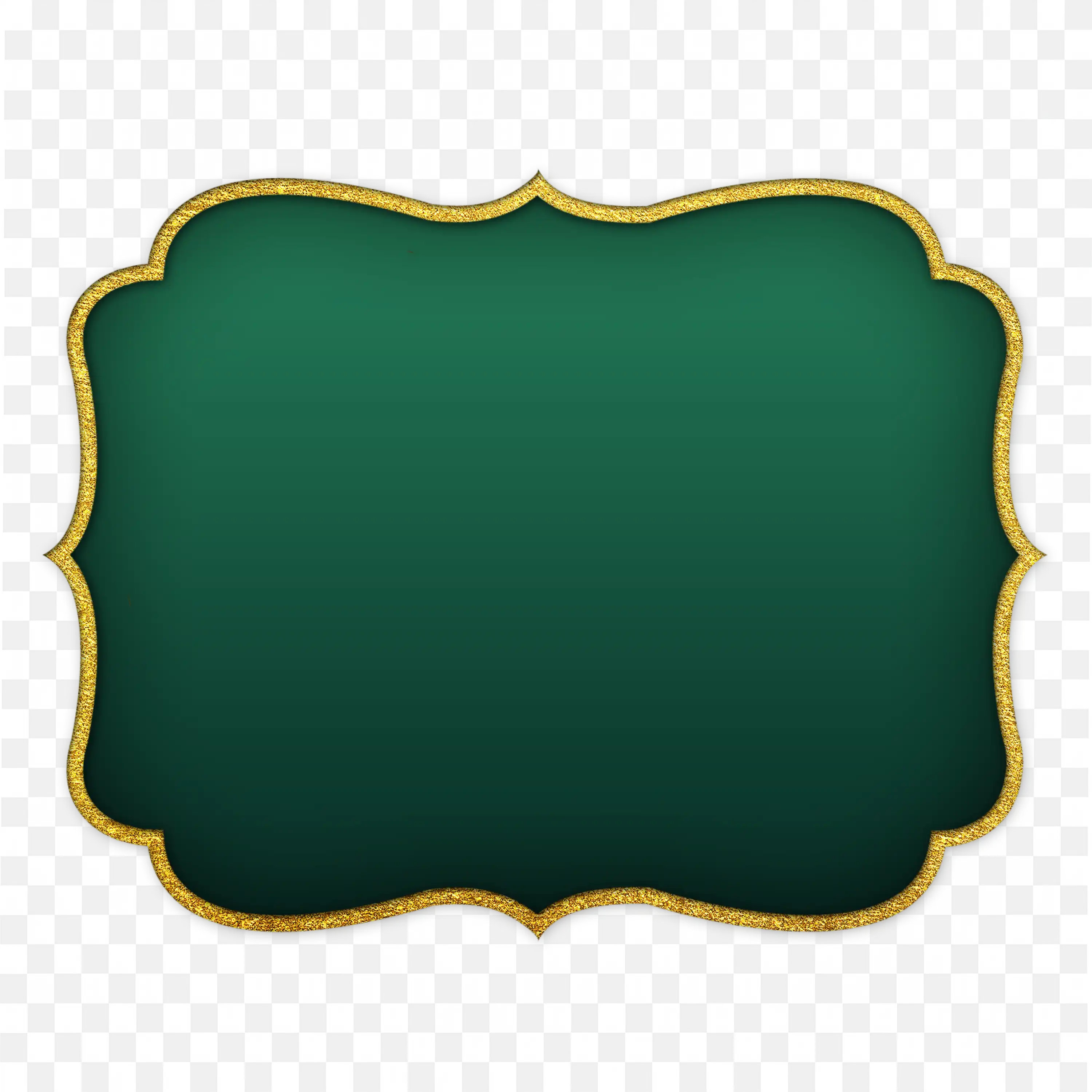 Dark Green with Elegant Vintage Label Frame Banner PNG Clipart