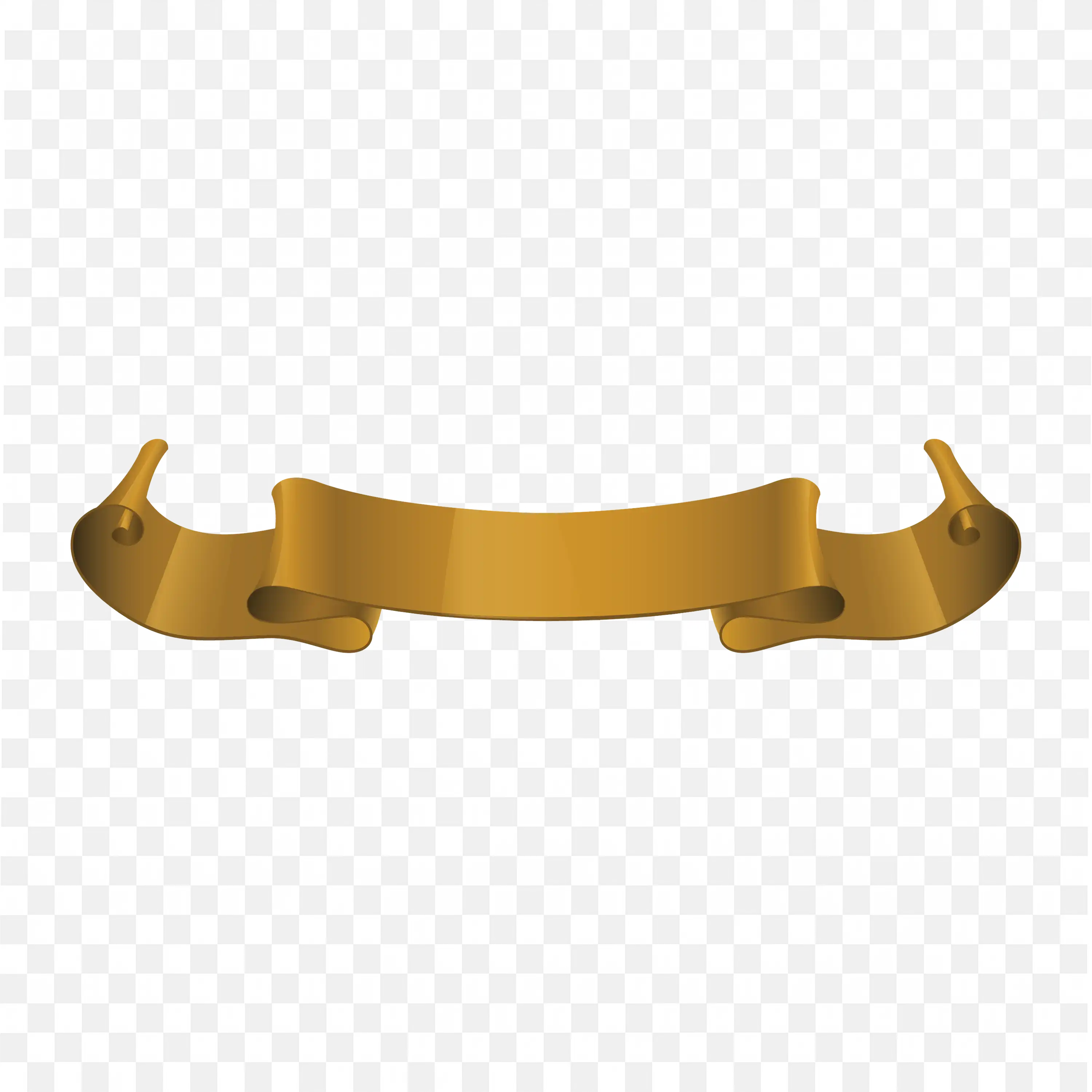 Elegant Gold Ribbon Scroll with Ribbon Ends PNG Download