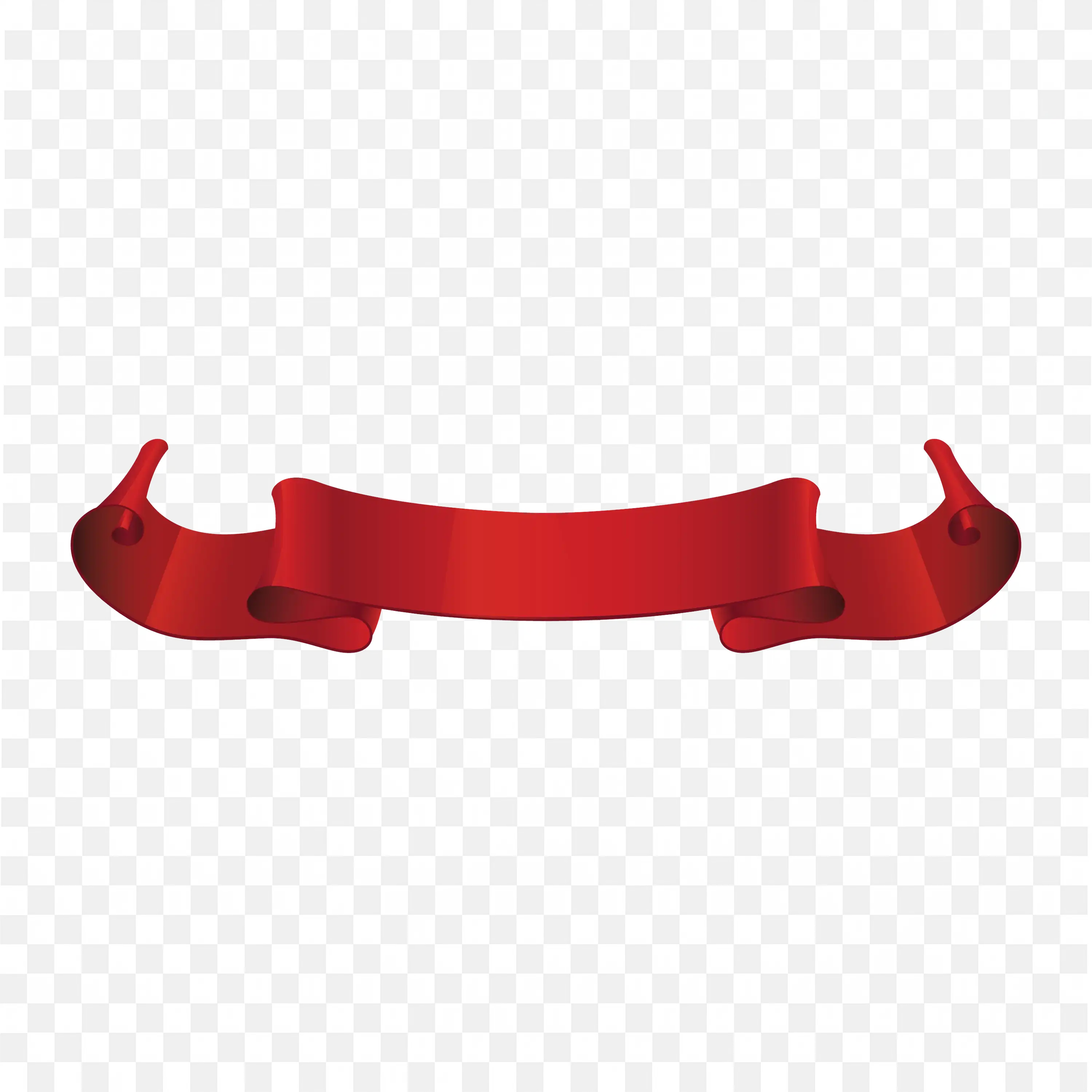 Elegant Red Ribbon Banner with Loops and Shadow PNG Image