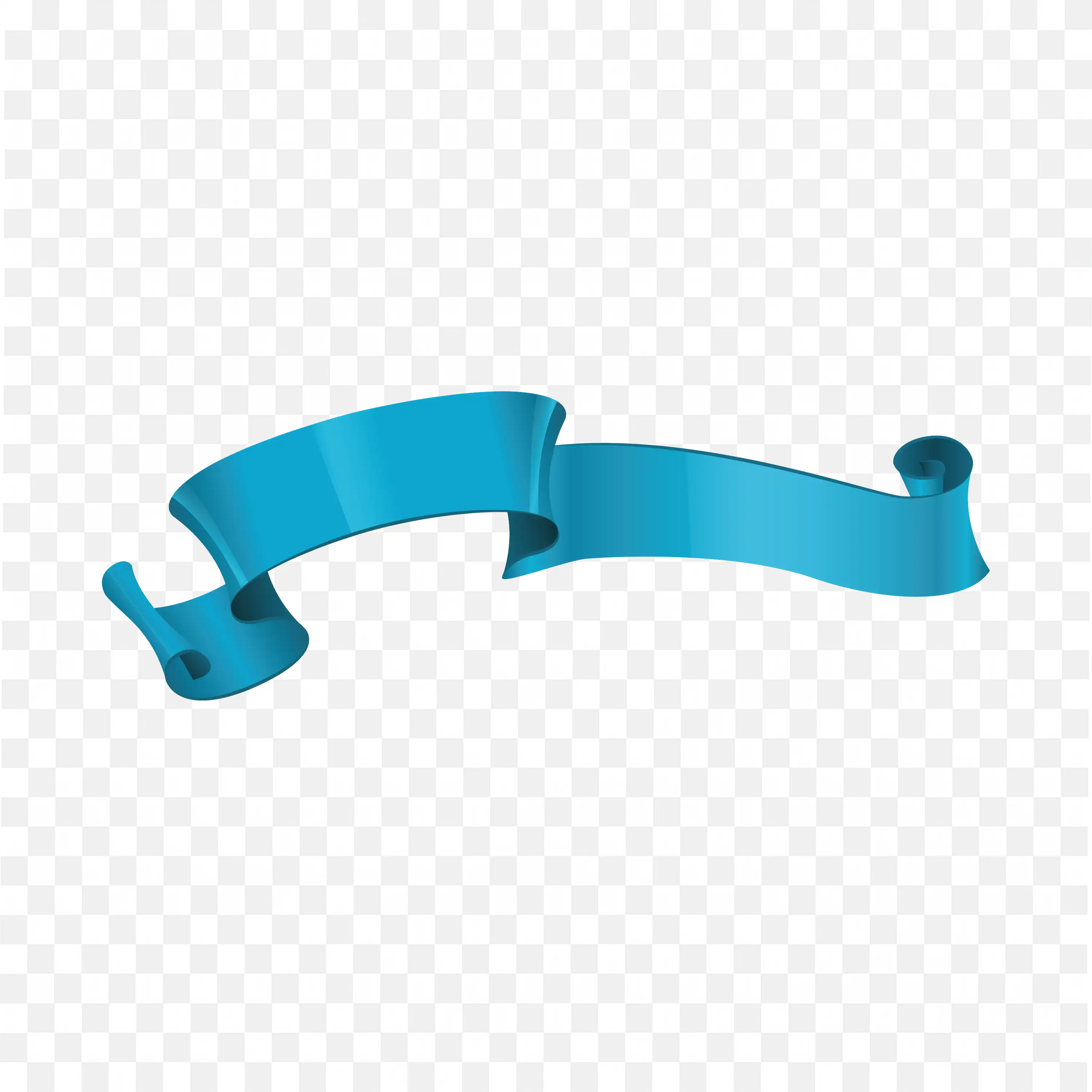 Flowing Blue Ribbon Banner with Gentle Curve PNG Download