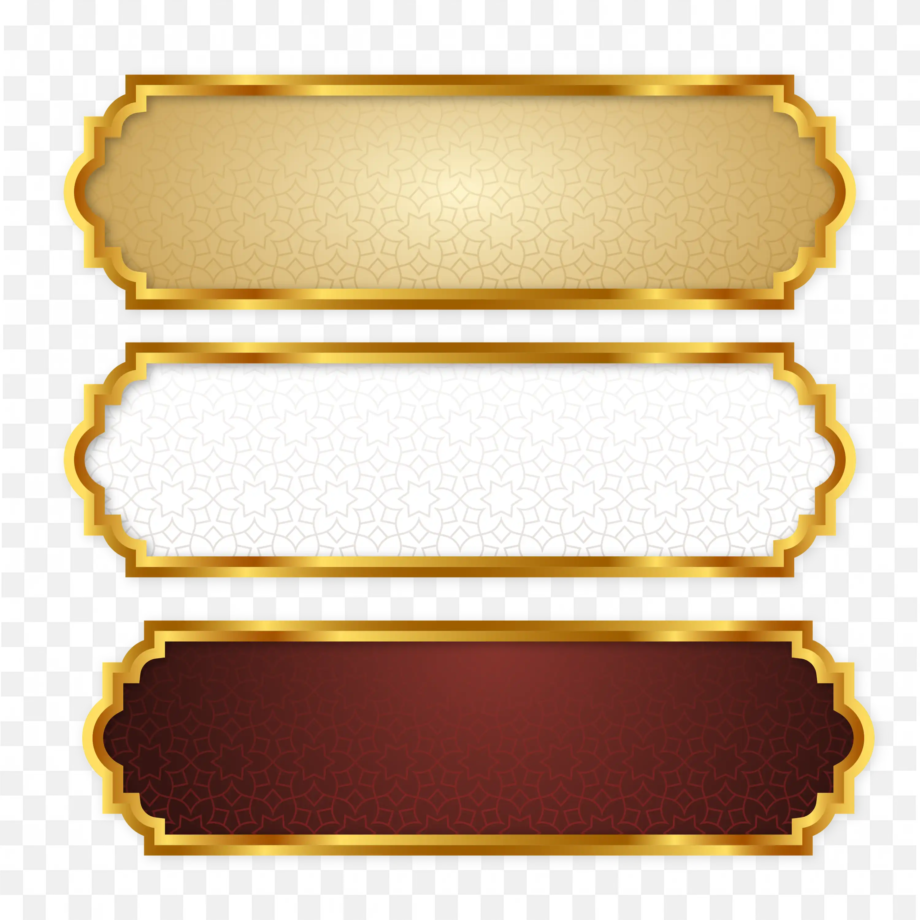 Gold Border Classic Frame Banner Set in White and Maroon