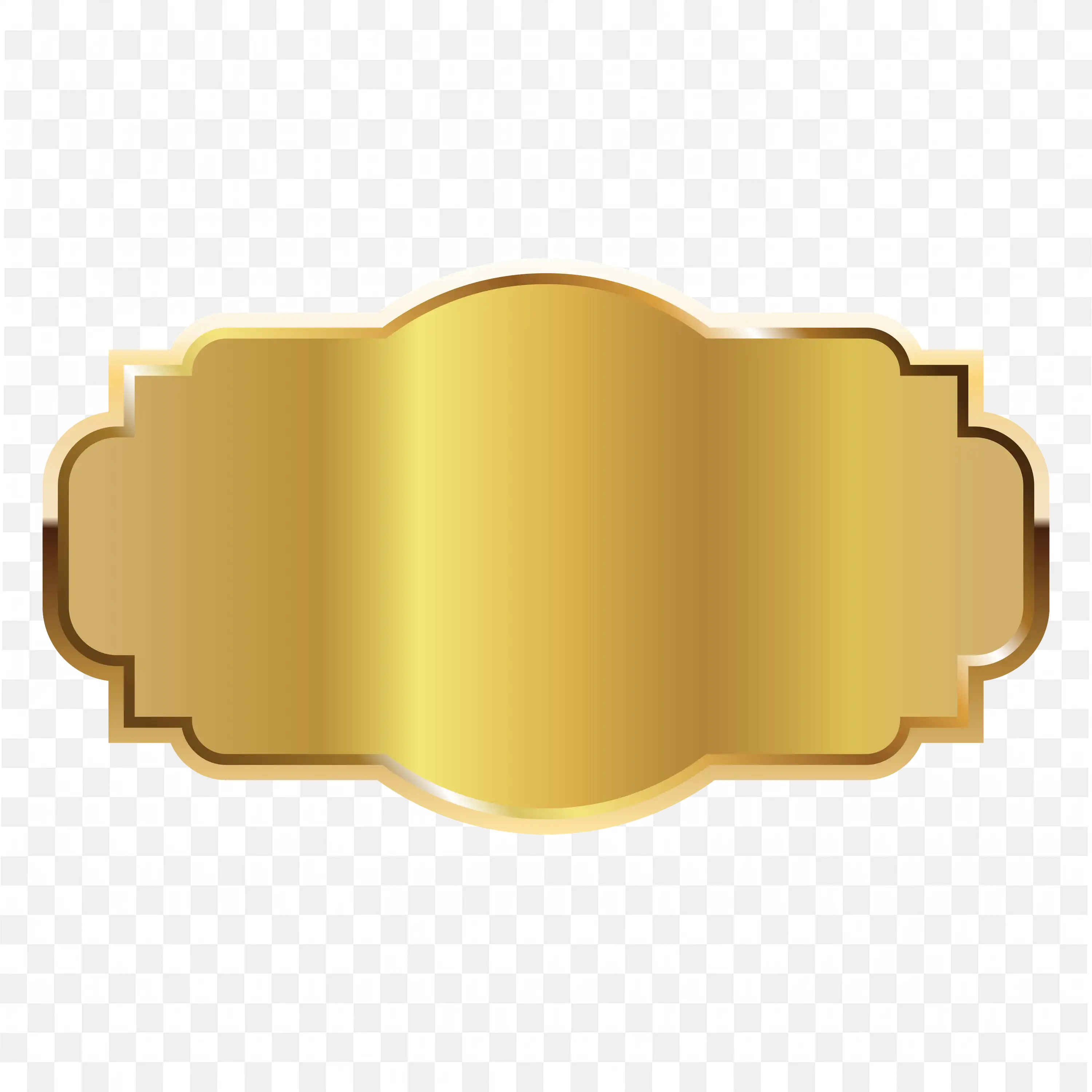 Gold Foil Vintage Label Banner PNG Design Download