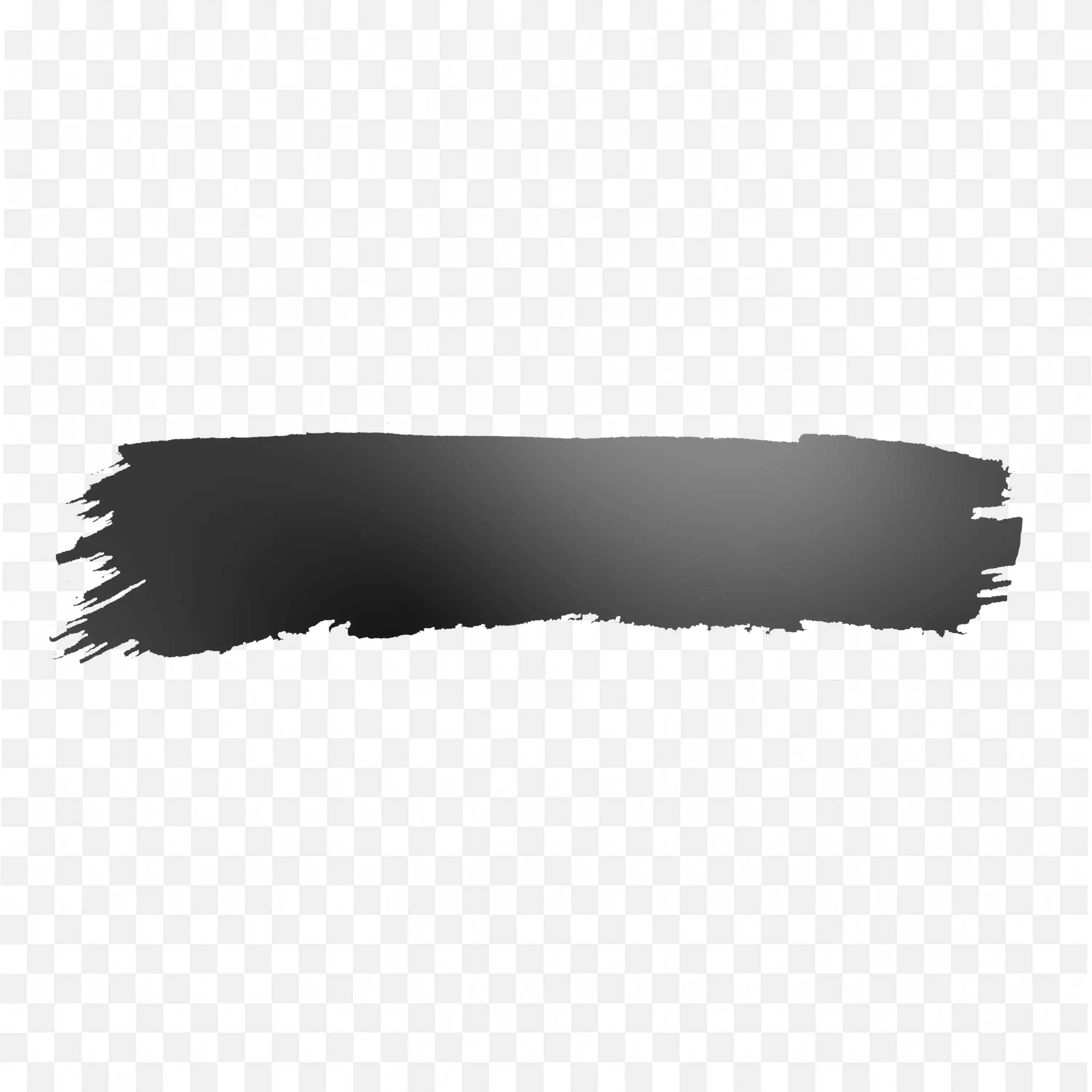 Gradient Grayscale Brush Stroke Banner with Faded Ends PNG