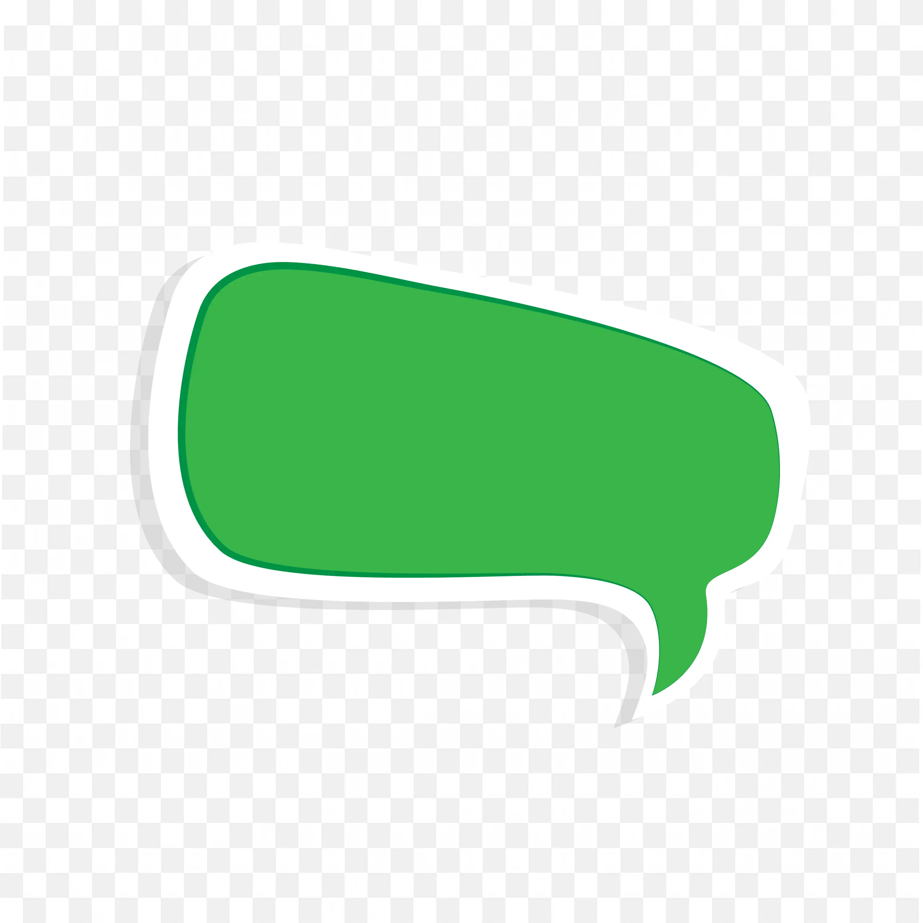 Green Chat Bubble Banner with Drop Shadow PNG Download