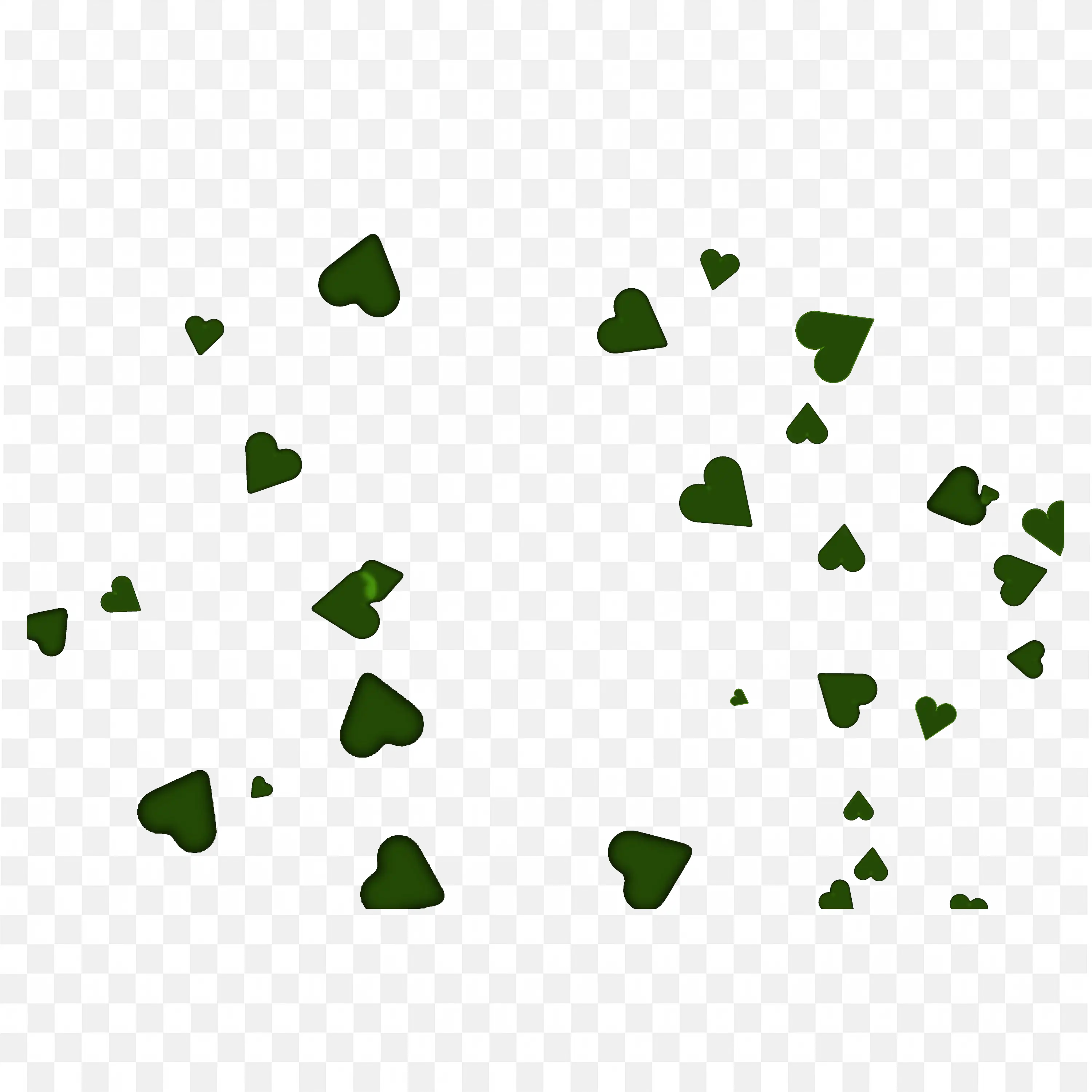 Green Heart Particle Overlay on Black Background PNG