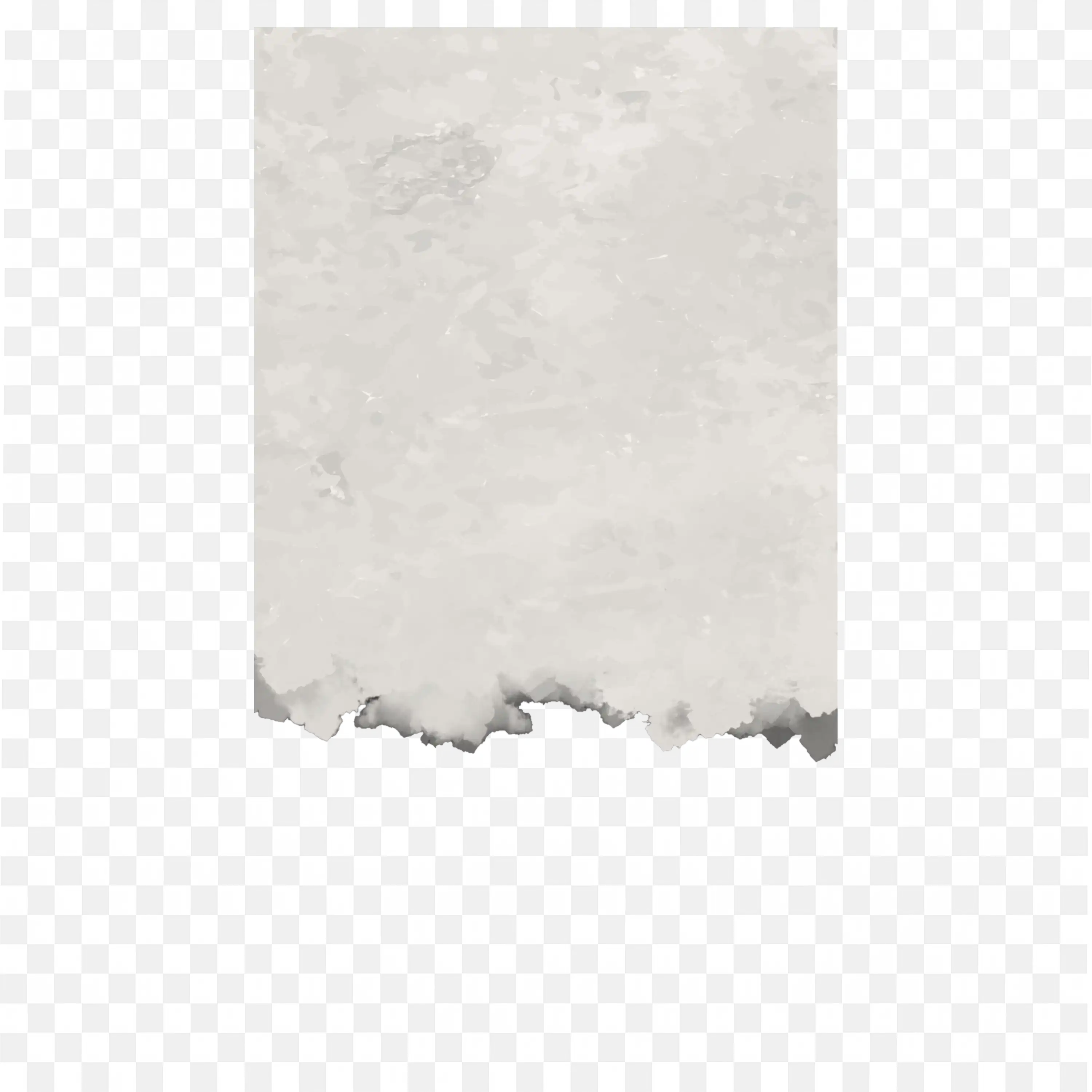 Grey Grunge Torn Paper Banner with Transparent Bottom Edge