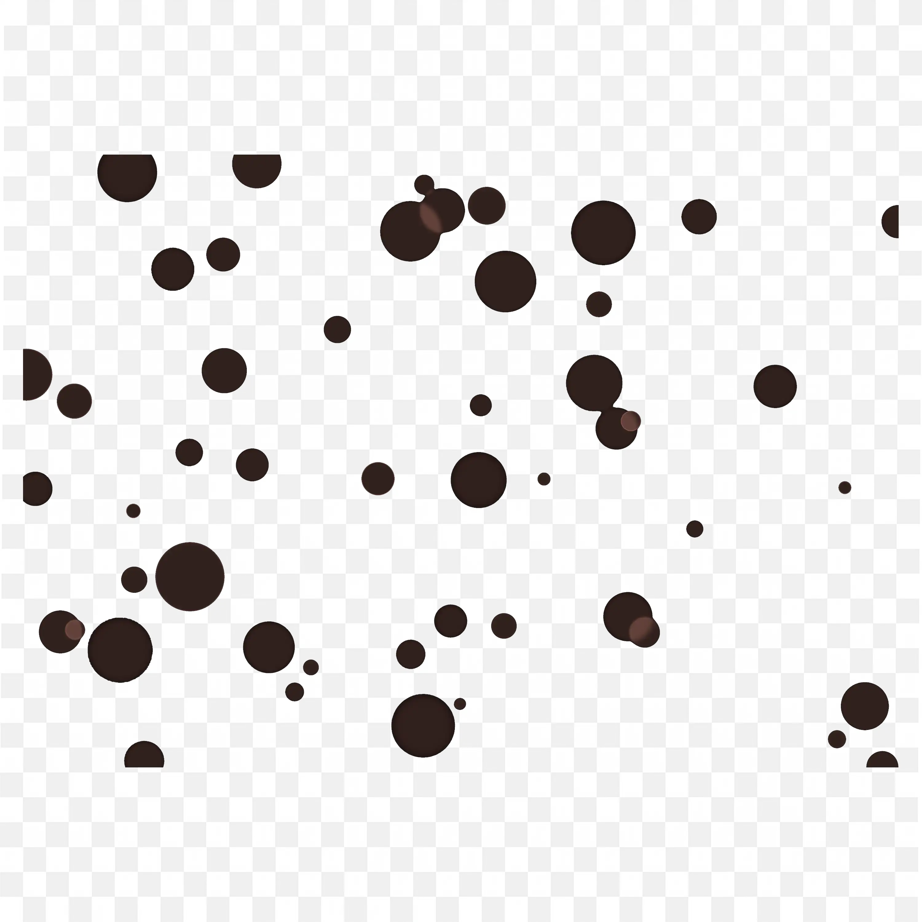 Group of Brown Bokeh Circle Overlay on Black Background