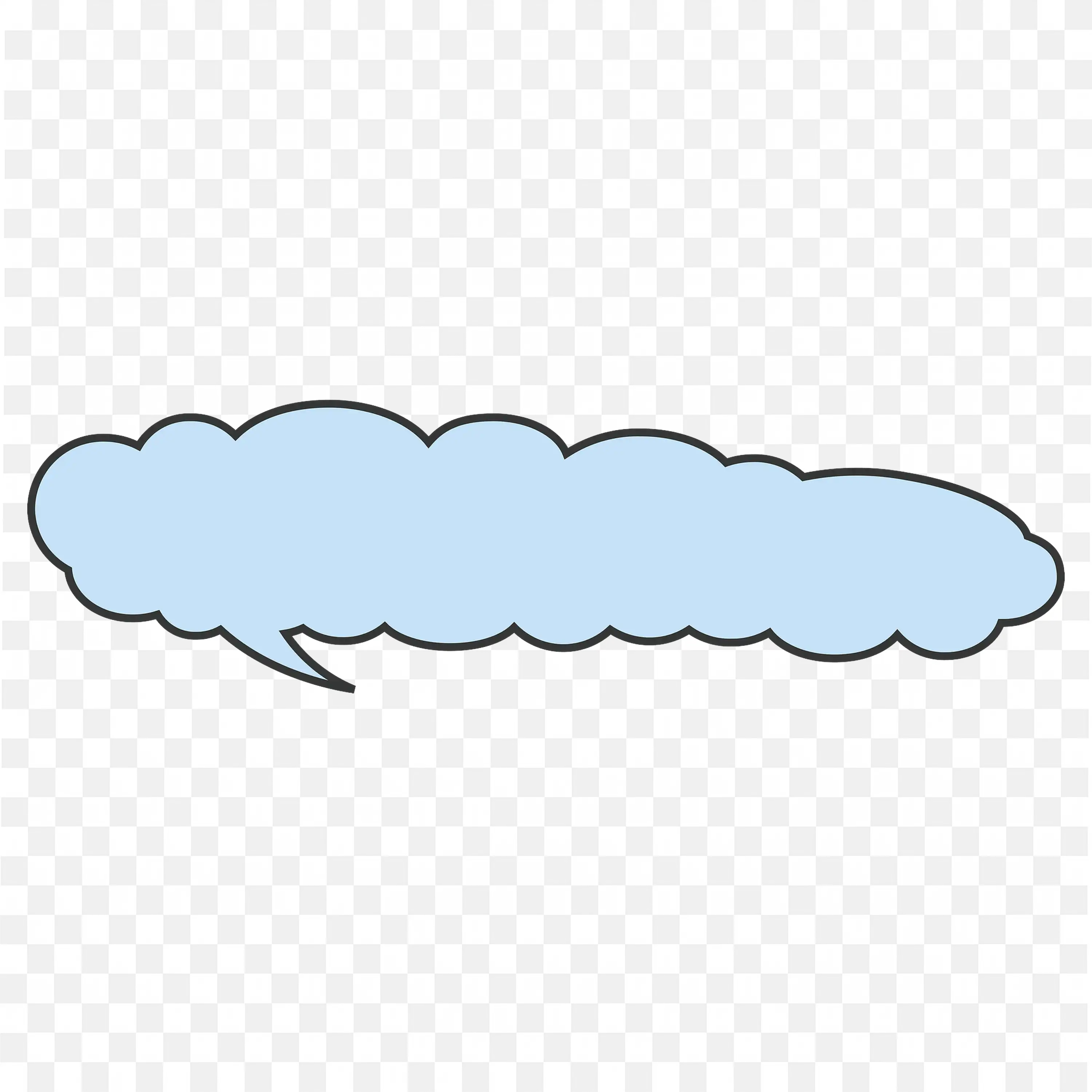 Light Blue Puffy Comic Speech Bubble with Shadow Edge PNG