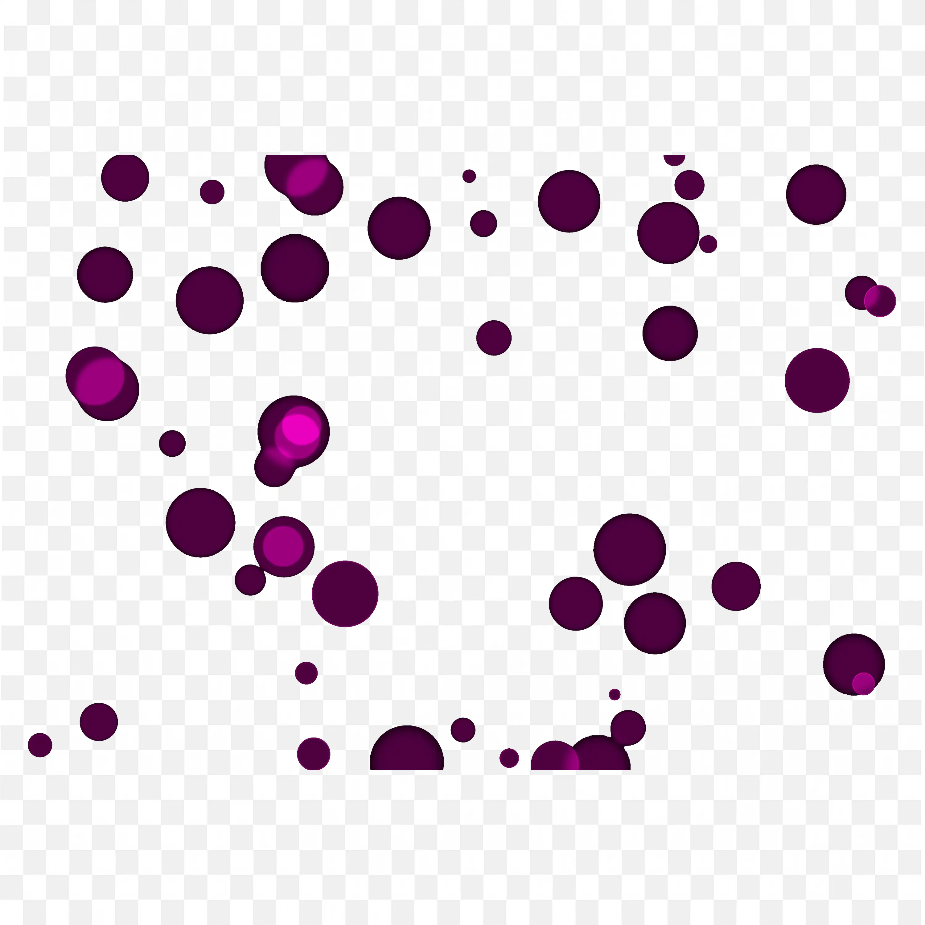 Magenta Bokeh Circle Overlay on Transparent Black Background
