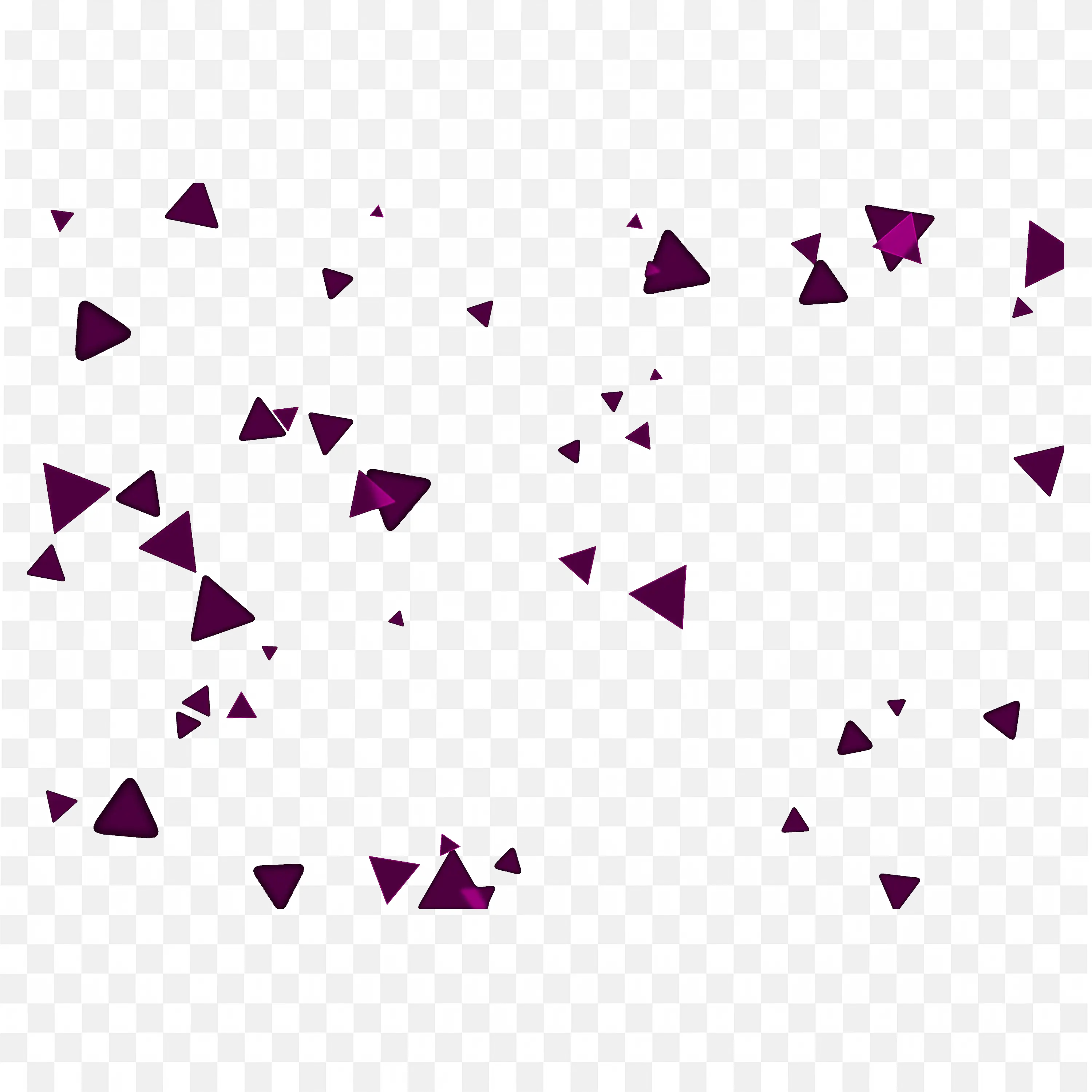 Magenta Triangles Confetti Overlay on Black Background Design