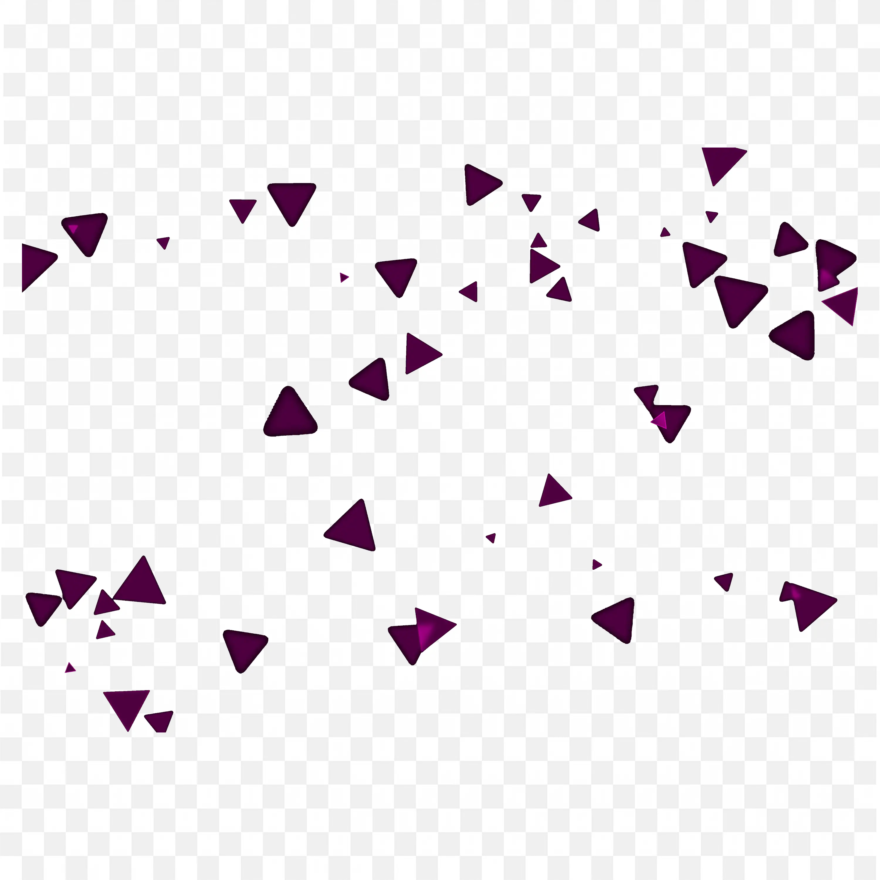 Magenta Triangles Confetti Overlay on Black Background Free PNG