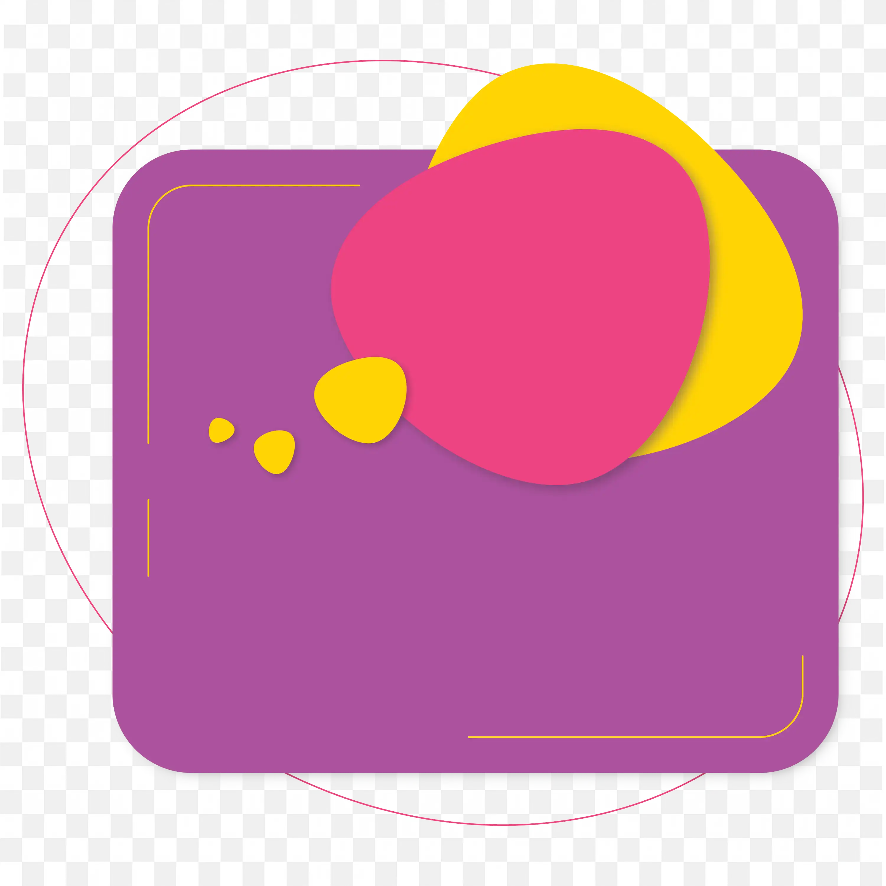 Modern Purple and Yellow Bubble with Circles PNG Download