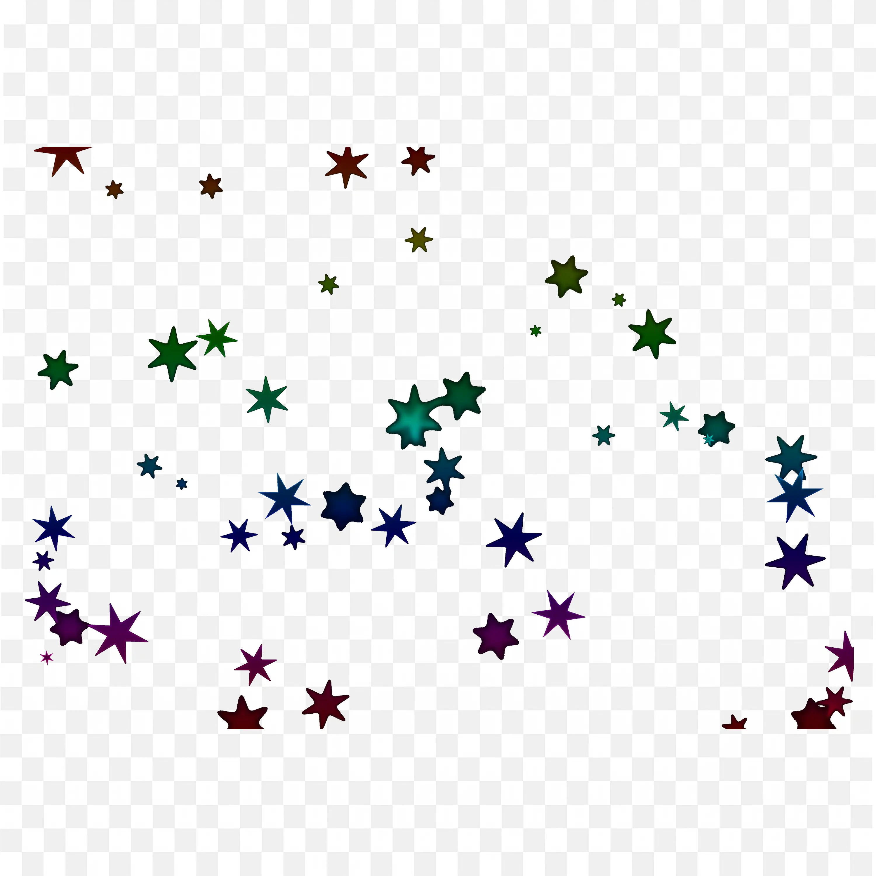 Multicolor Star Particle Overlay on Black Background PNG