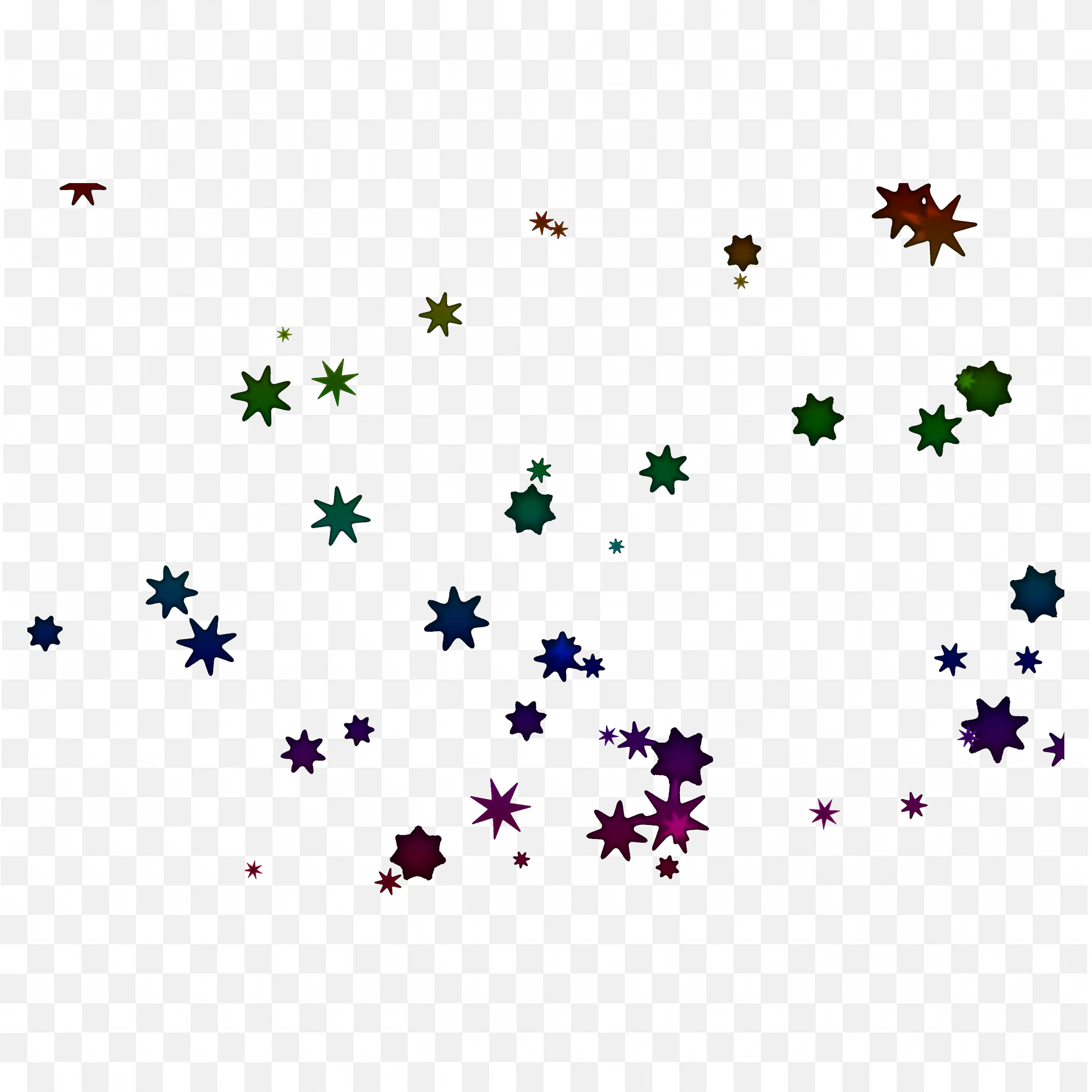 Multicolor Starburst Particle Overlay on Black Background PNG