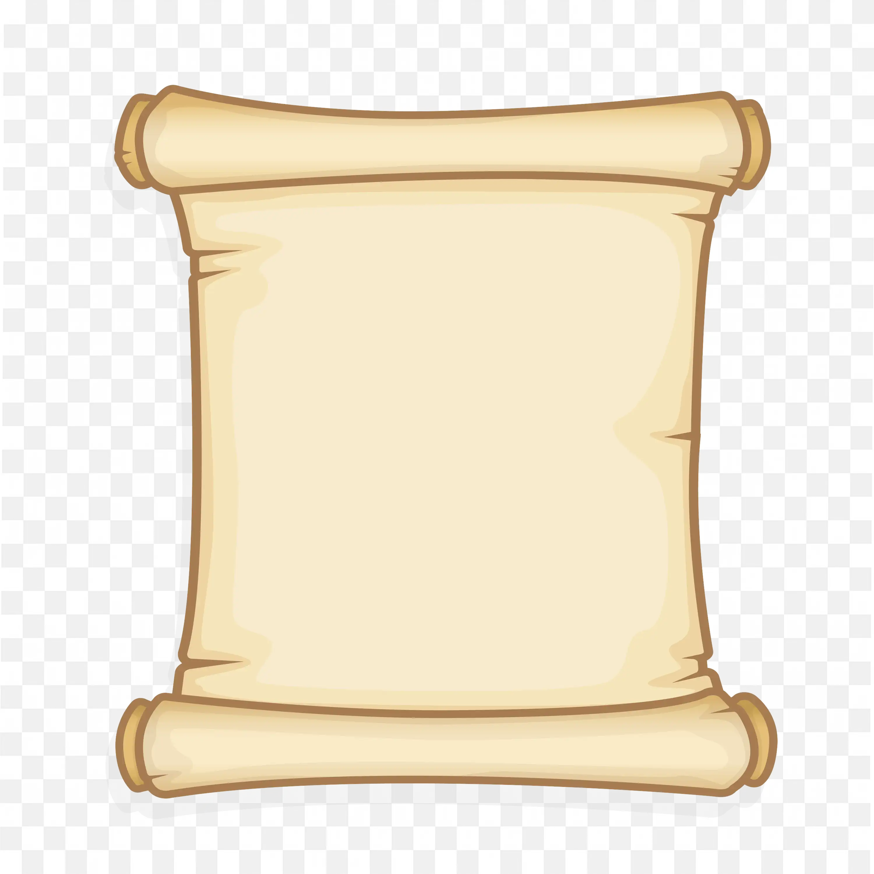 Old Scroll Paper Banner with Curled Ends PNG Clipart File