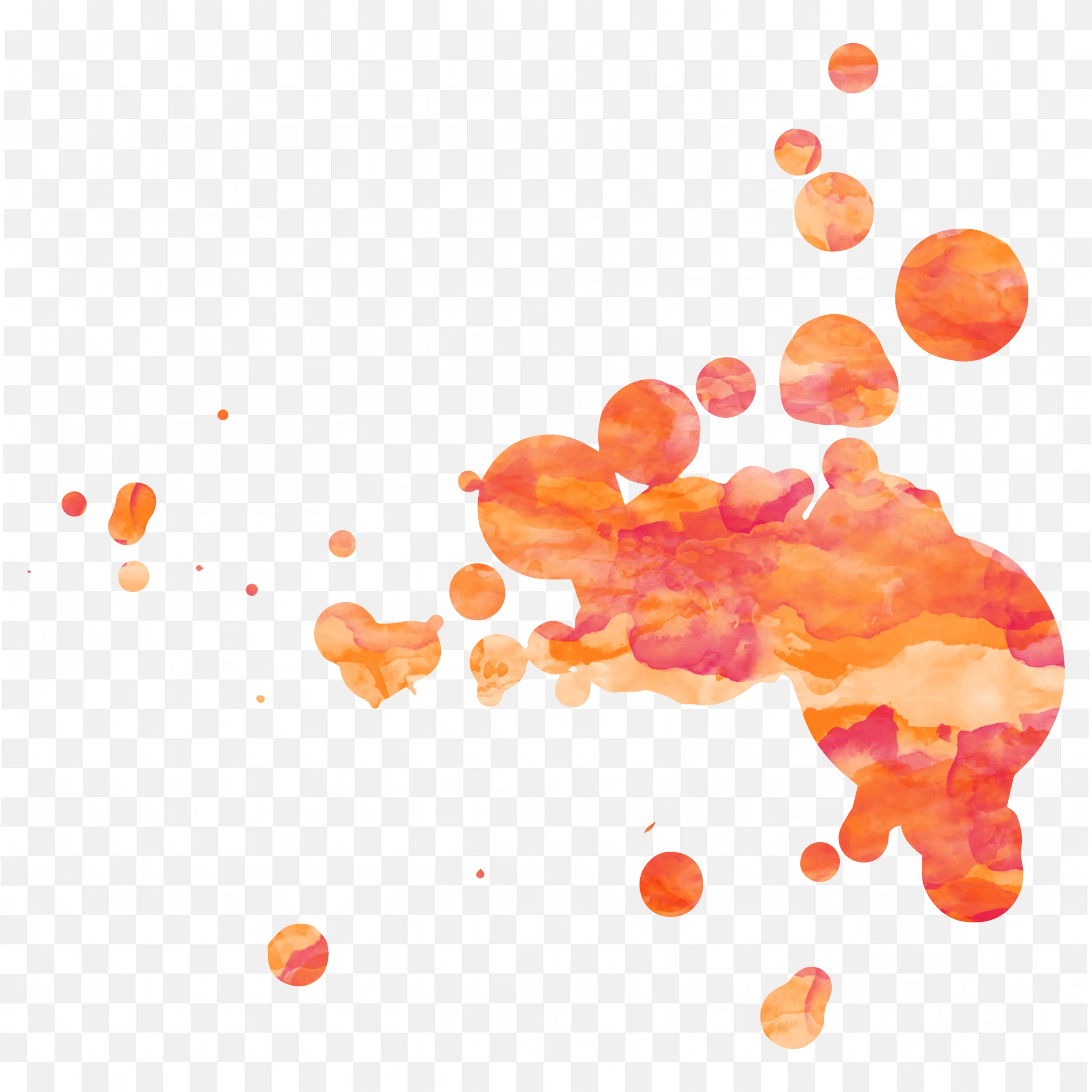 Orange Ink Splash in Abstract Artistic Paint Drop PNG Download