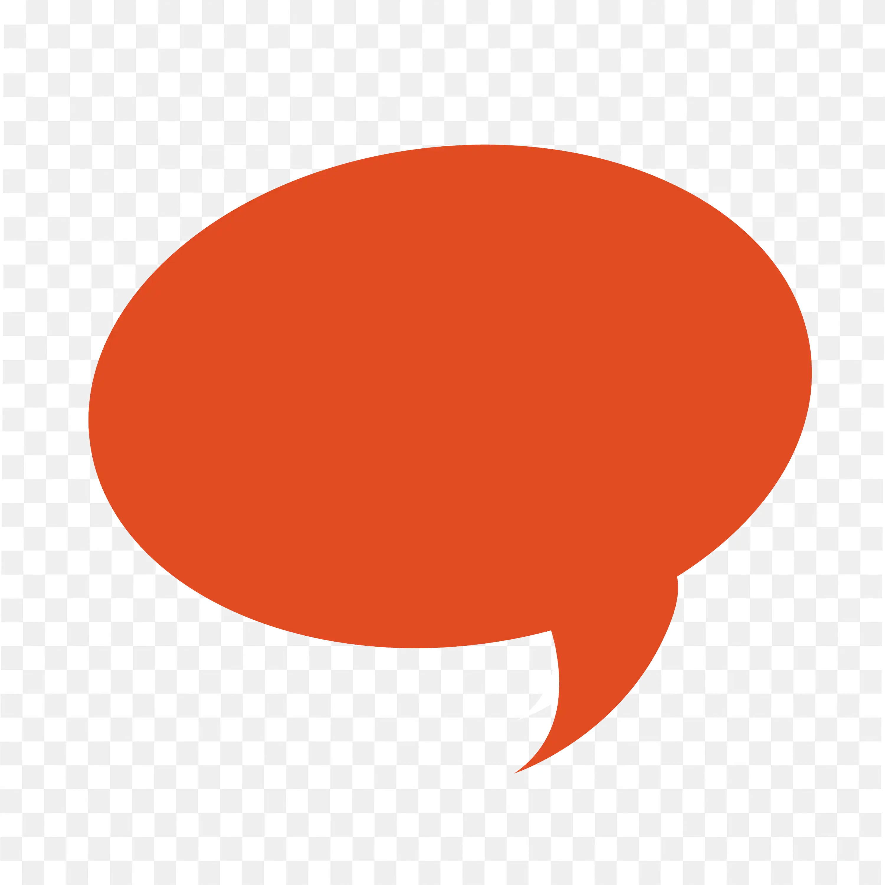 Orange Oval Speech Bubble with Sharp Tail Banner PNG