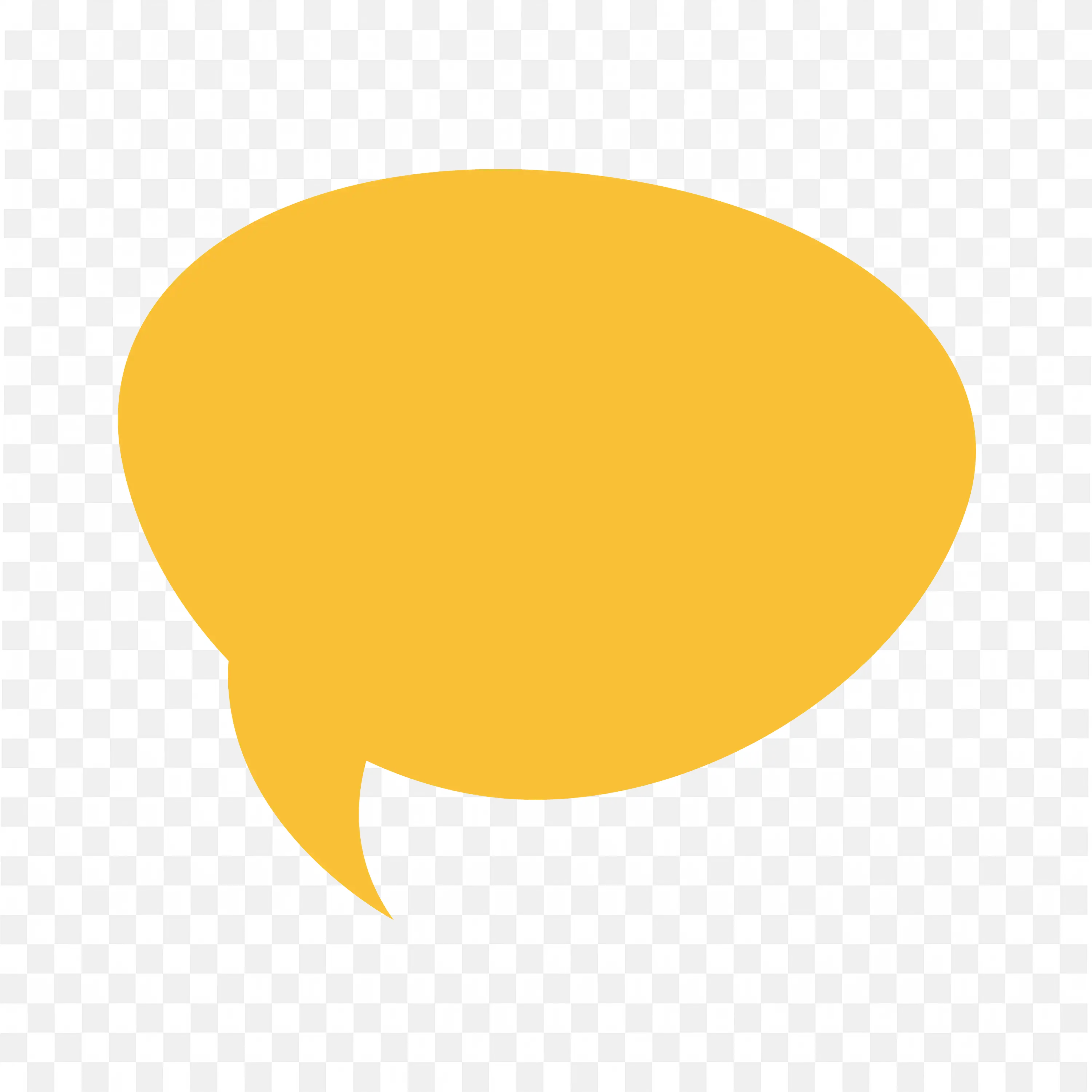 Orange Round Chat Bubble Banner with Flat Design PNG