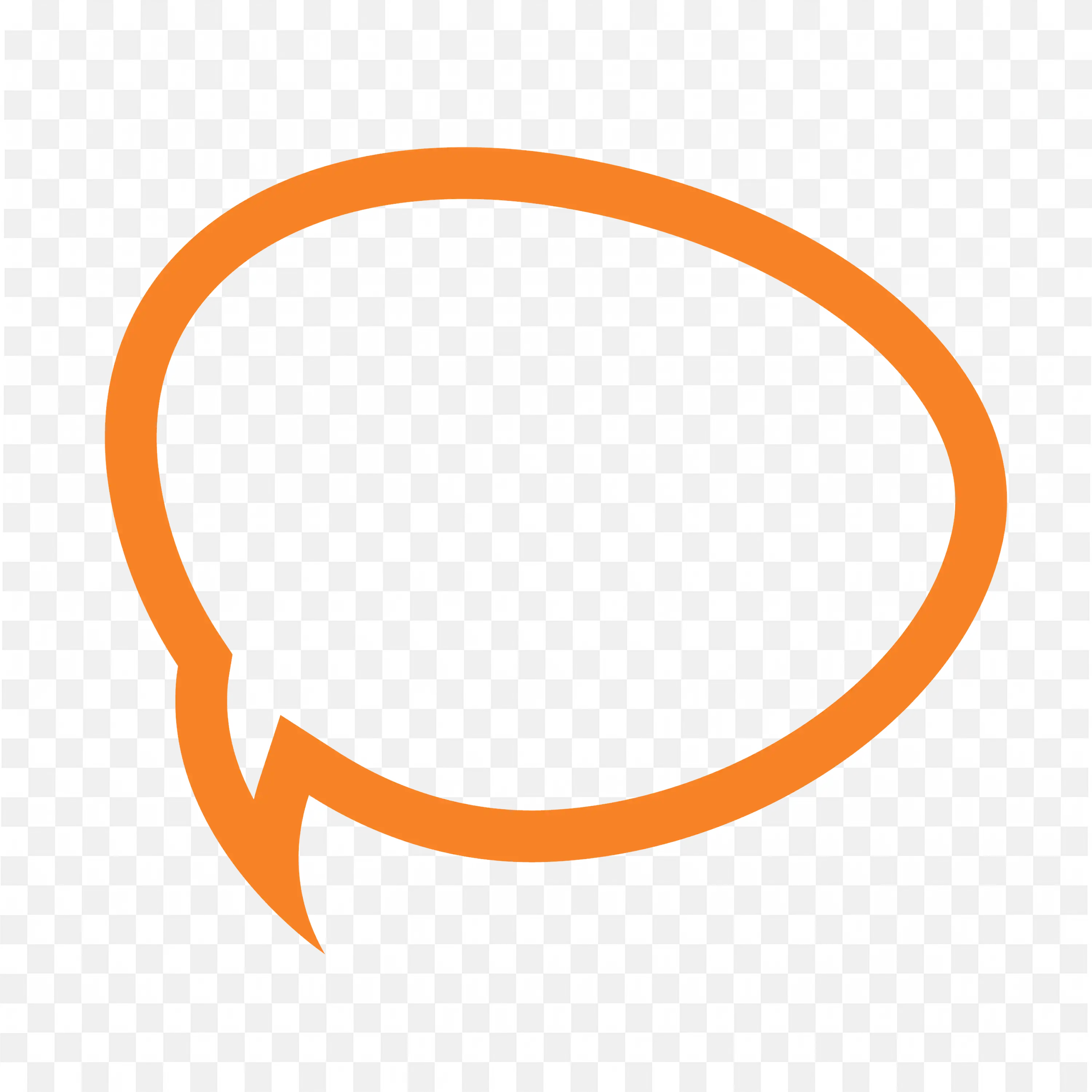 Orange Rounded Bubble Banner with Side Tail PNG Download