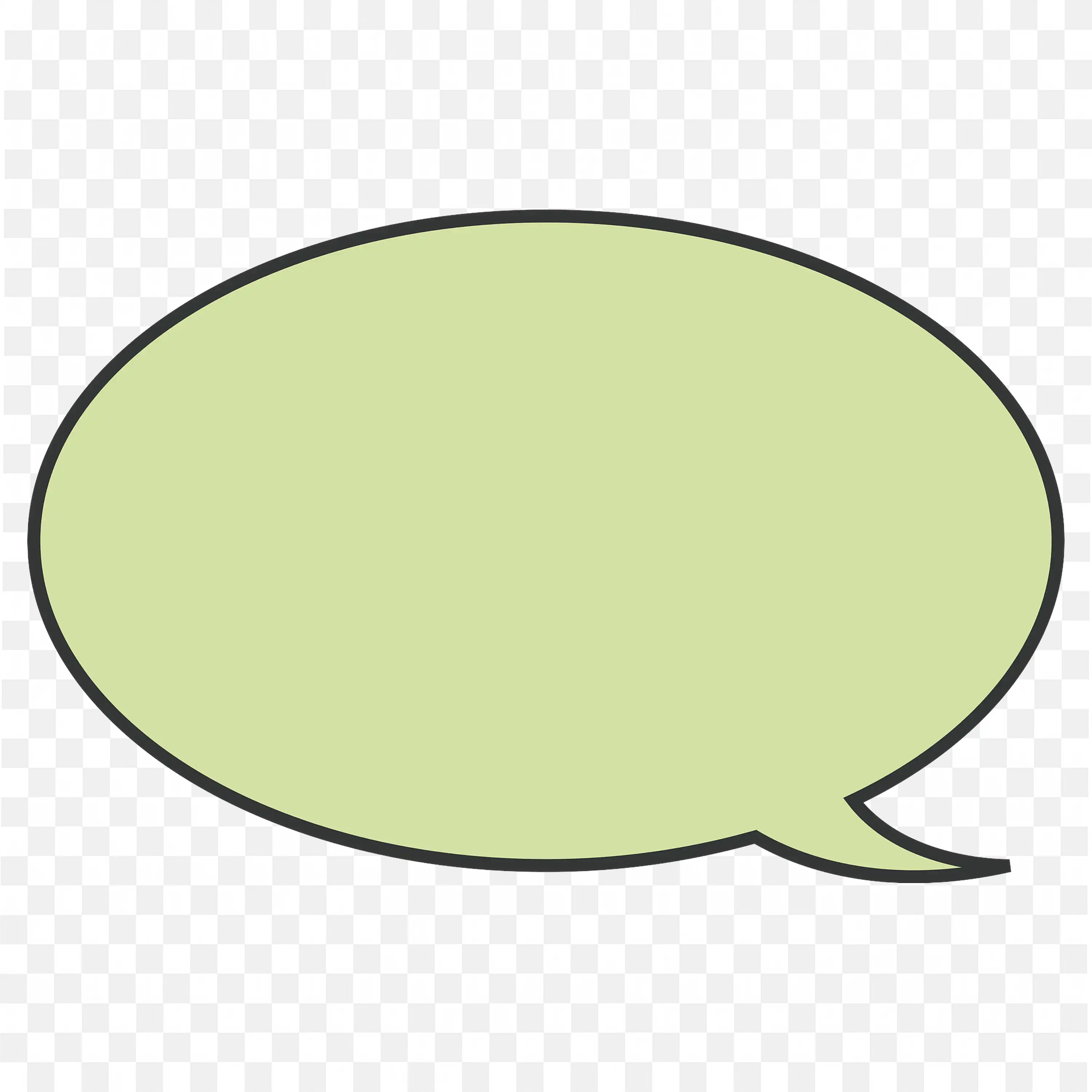 Pale Green Oval Speech Bubble with Comic Style Tail PNG