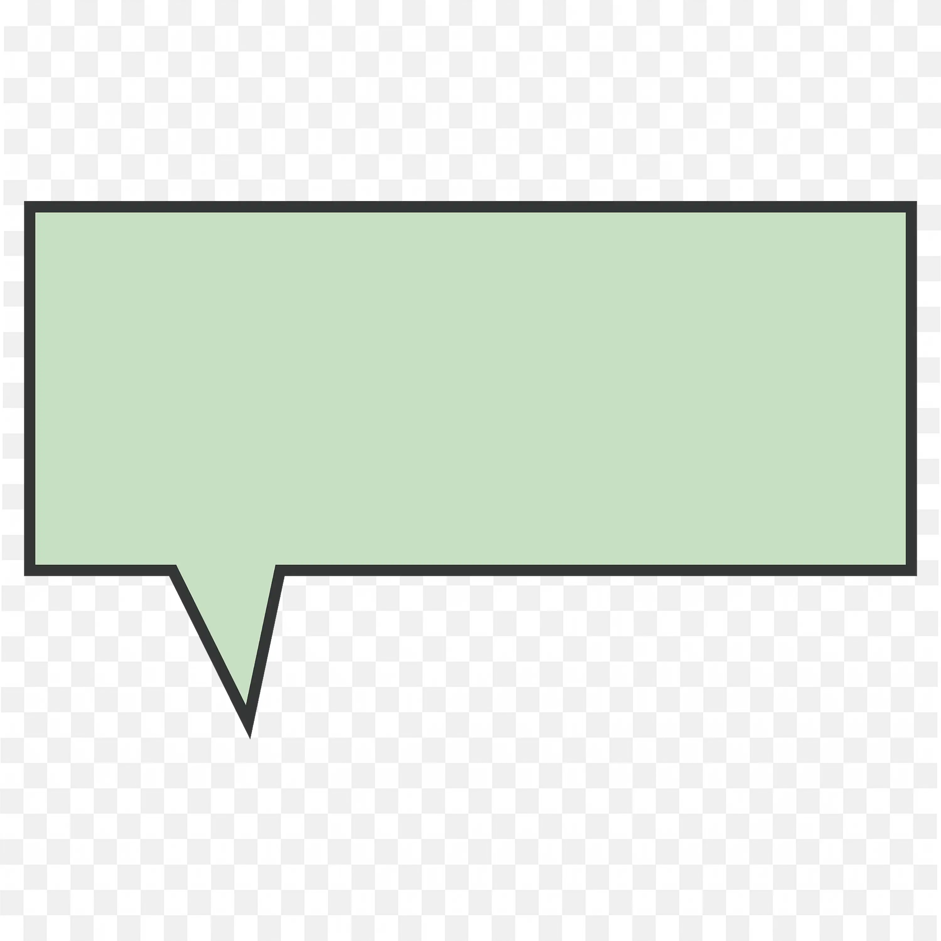 Pale Green Rectangular Speech Bubble with Pointed Tail PNG