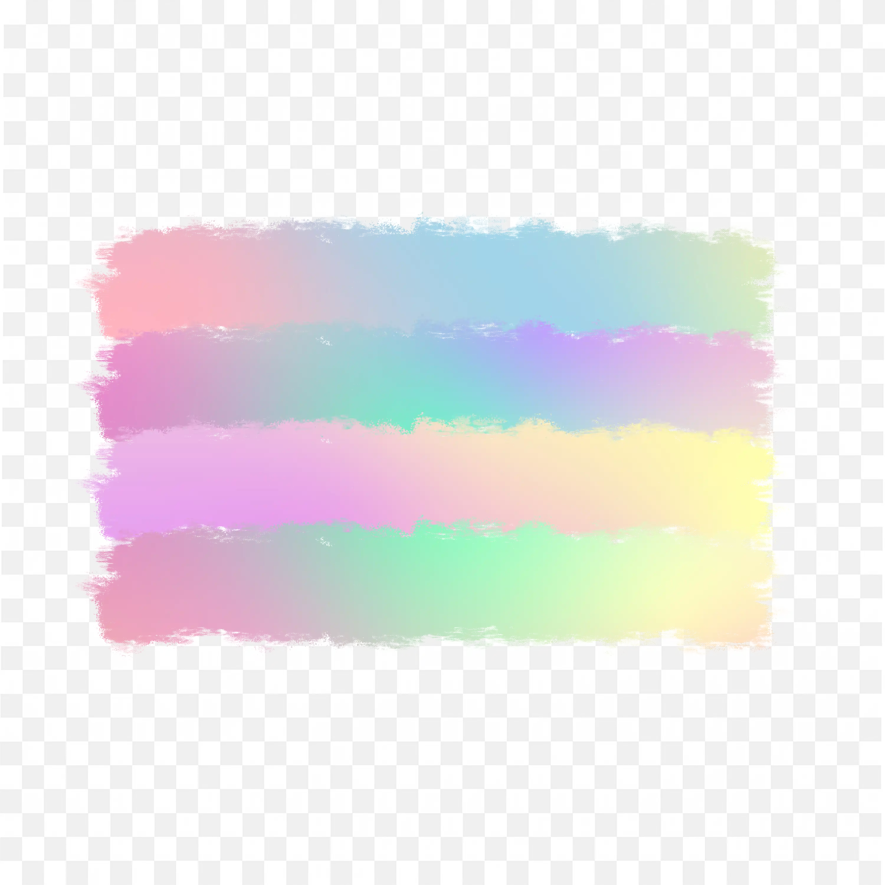 Pastel Rainbow Brush Strokes in Soft Gradient Blend PNG