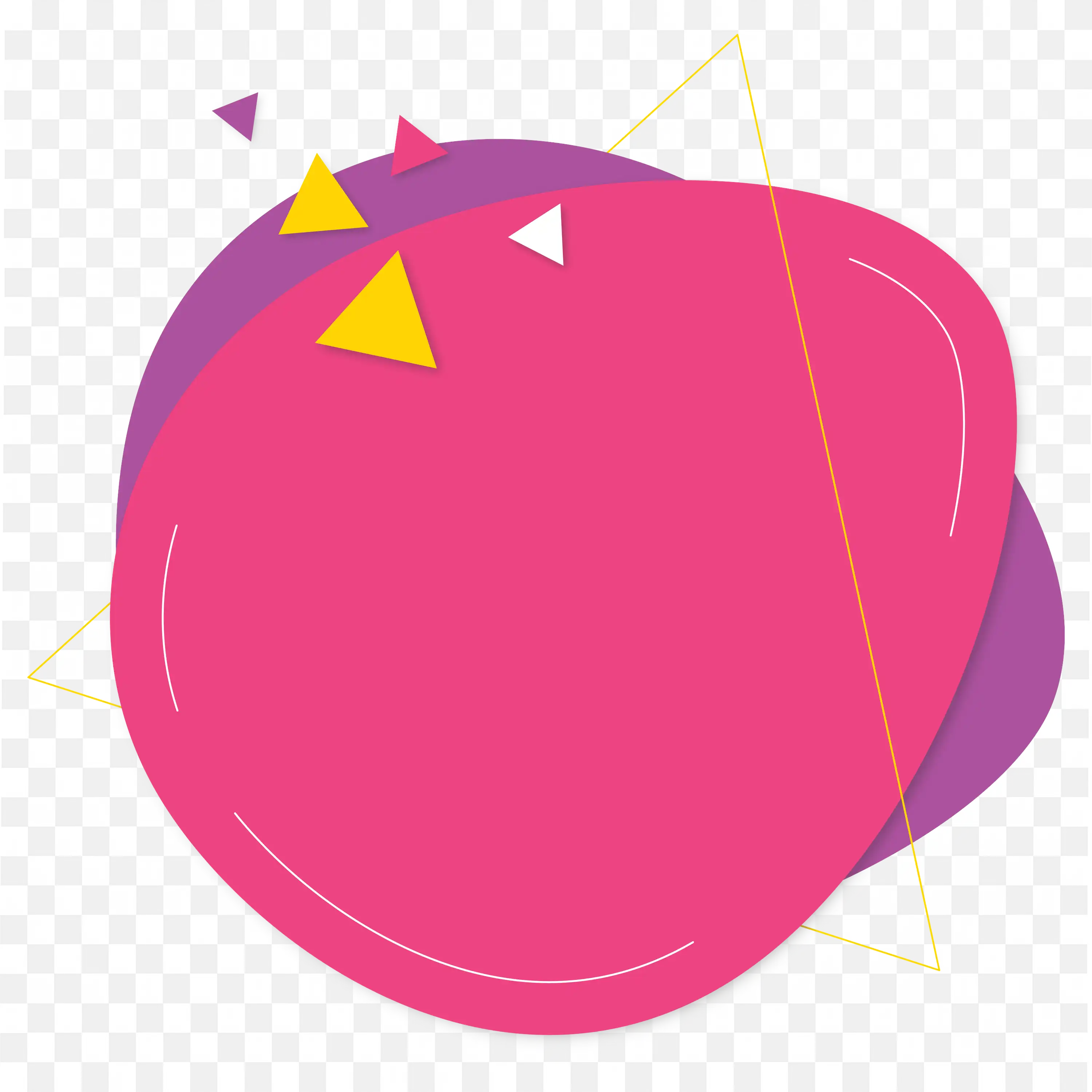 Pink and Purple Geometric Bubble with Confetti Free PNG