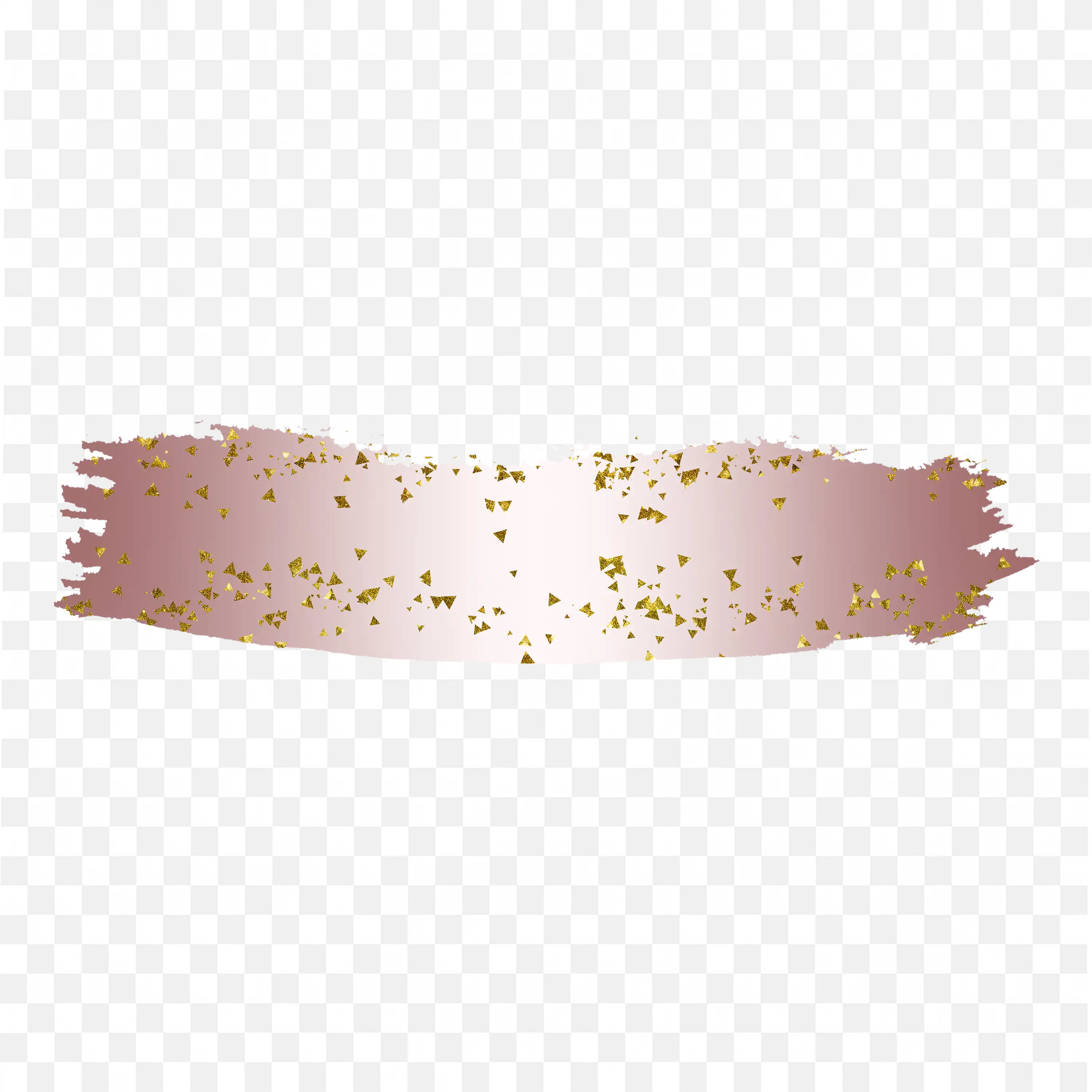 Pink Brush Stroke with Gold Flecks Glitter Effect PNG Image