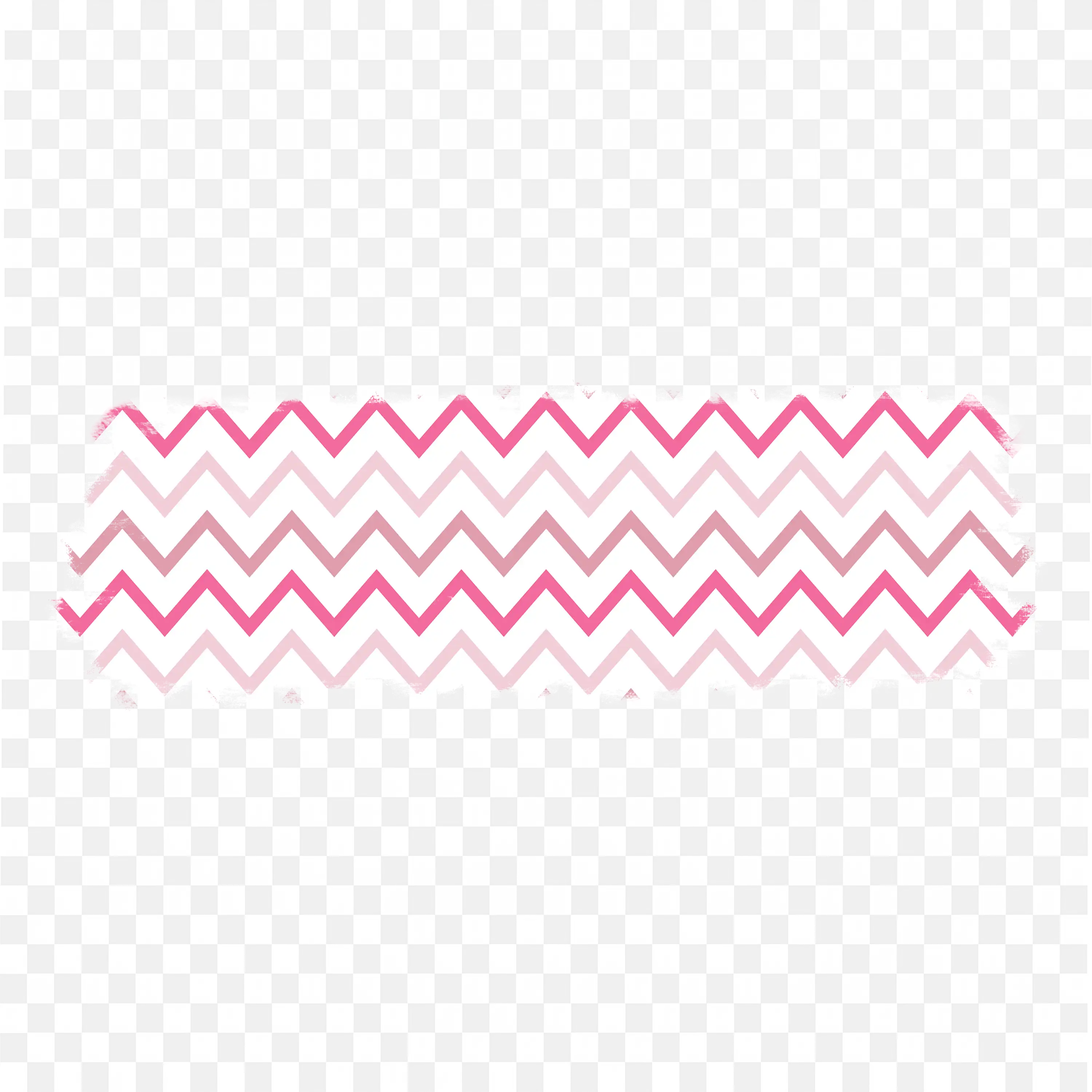 Pink Color and Zigzag Chevron Brush Stroke Banner PNG Design