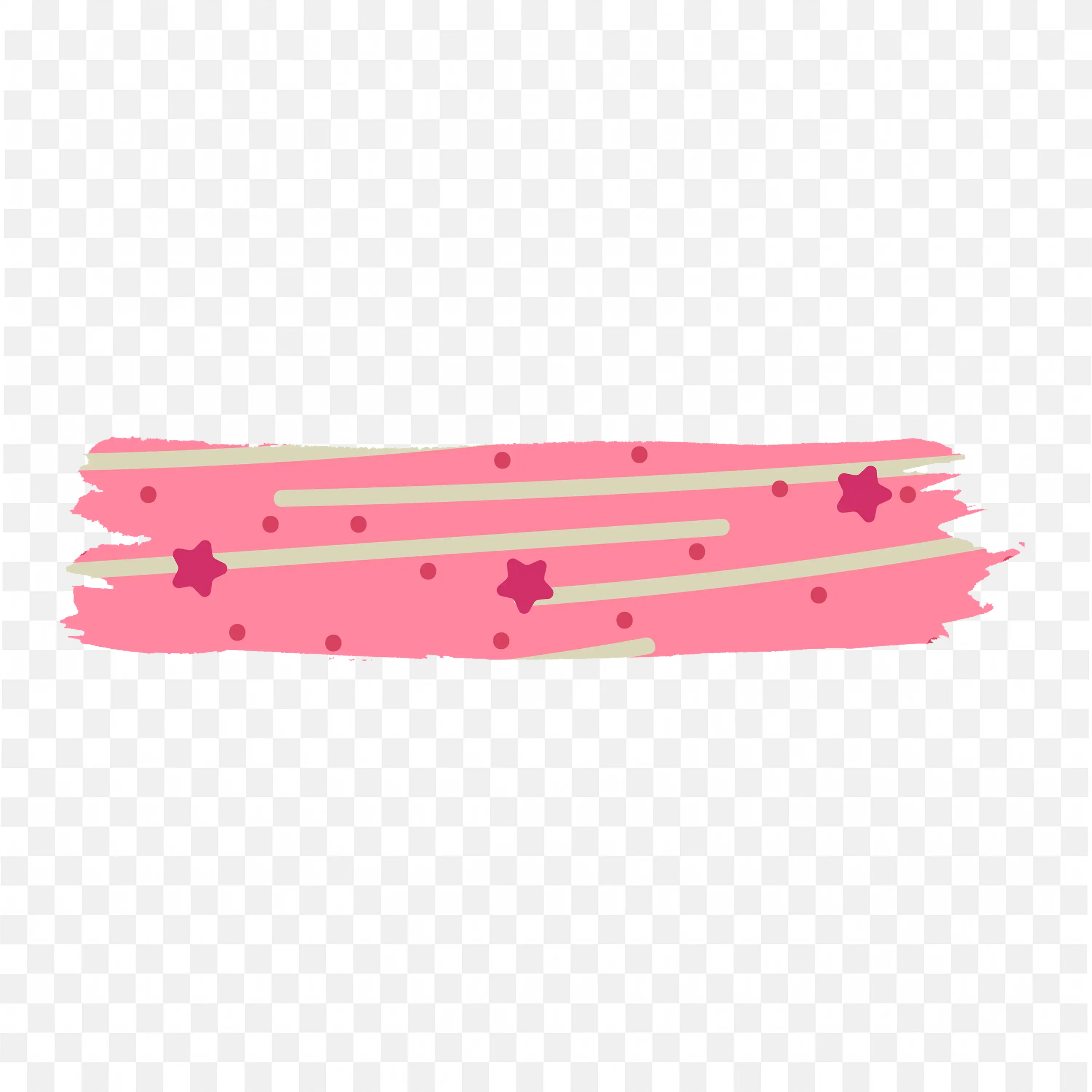 Pink Color Banner with Stars and Lines Design PNG Download